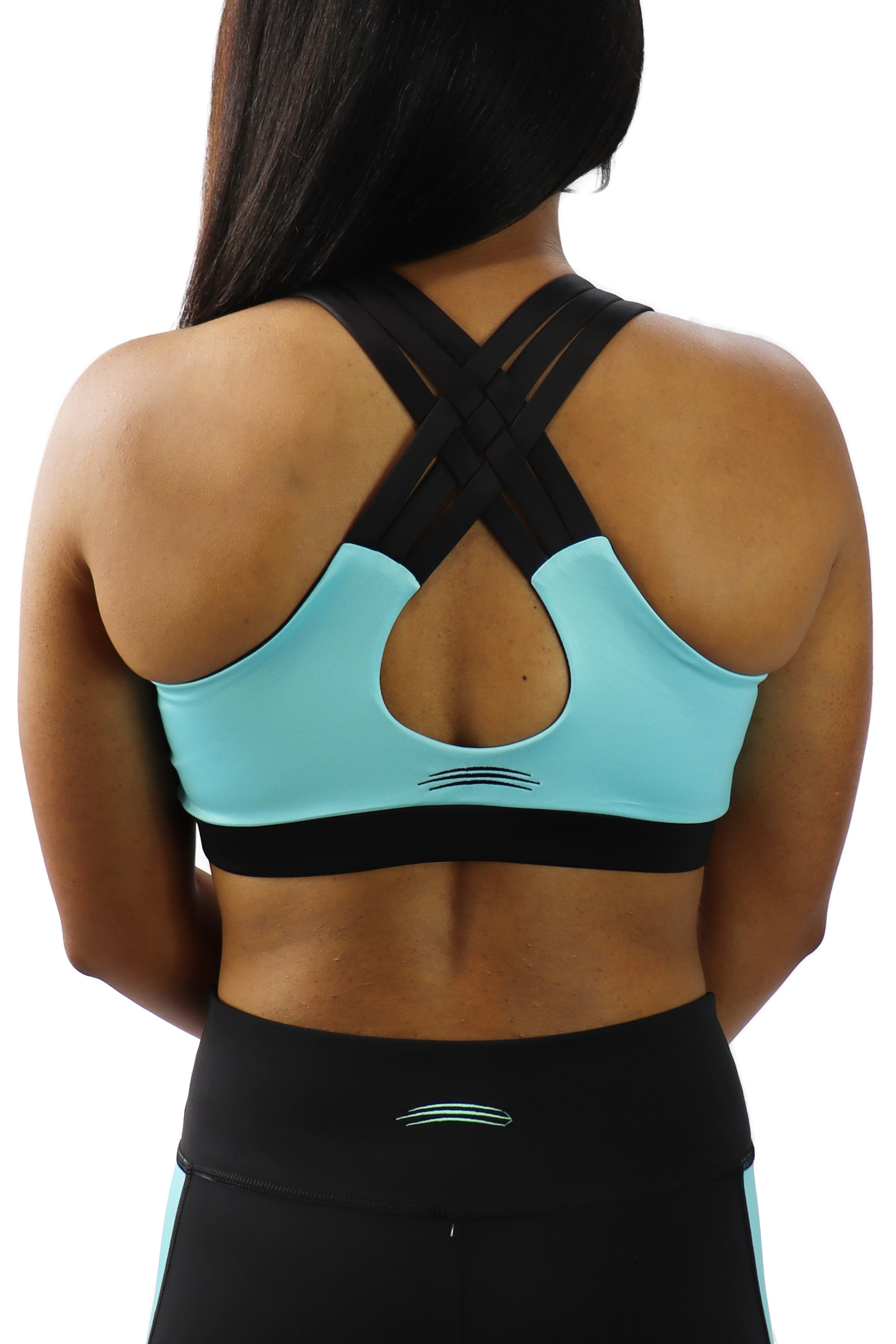 5007 - Bend Inspired Women's Criss Cross Back Bra/ Teal