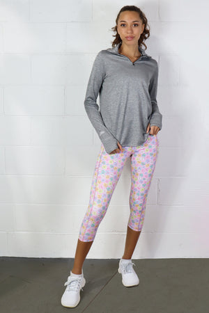 5203 - The Bend Love Candy Hearts Cell Pocket Capri - FINAL SALE