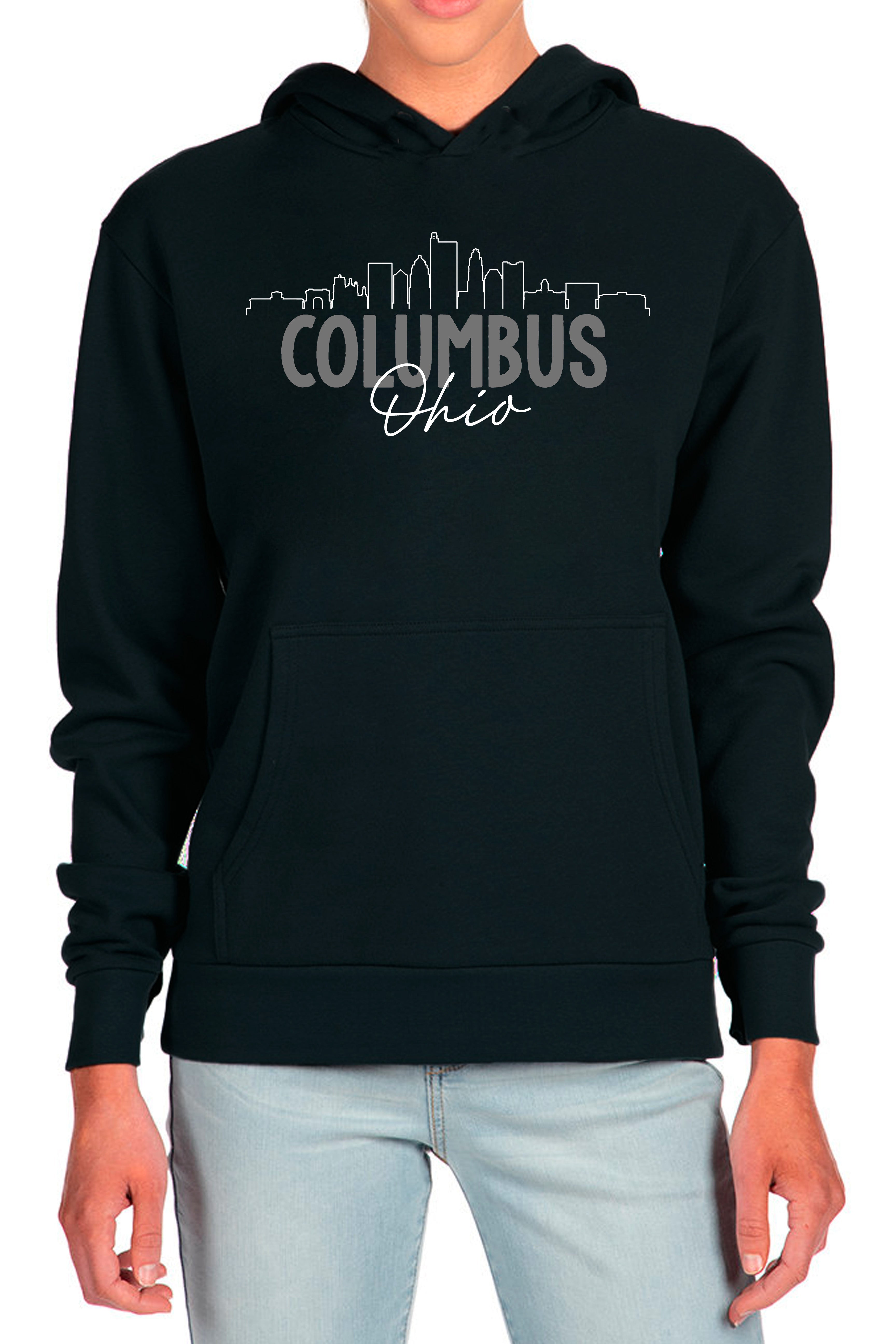 Columbus Ohio Skyline Unisex Hoodie/ Black