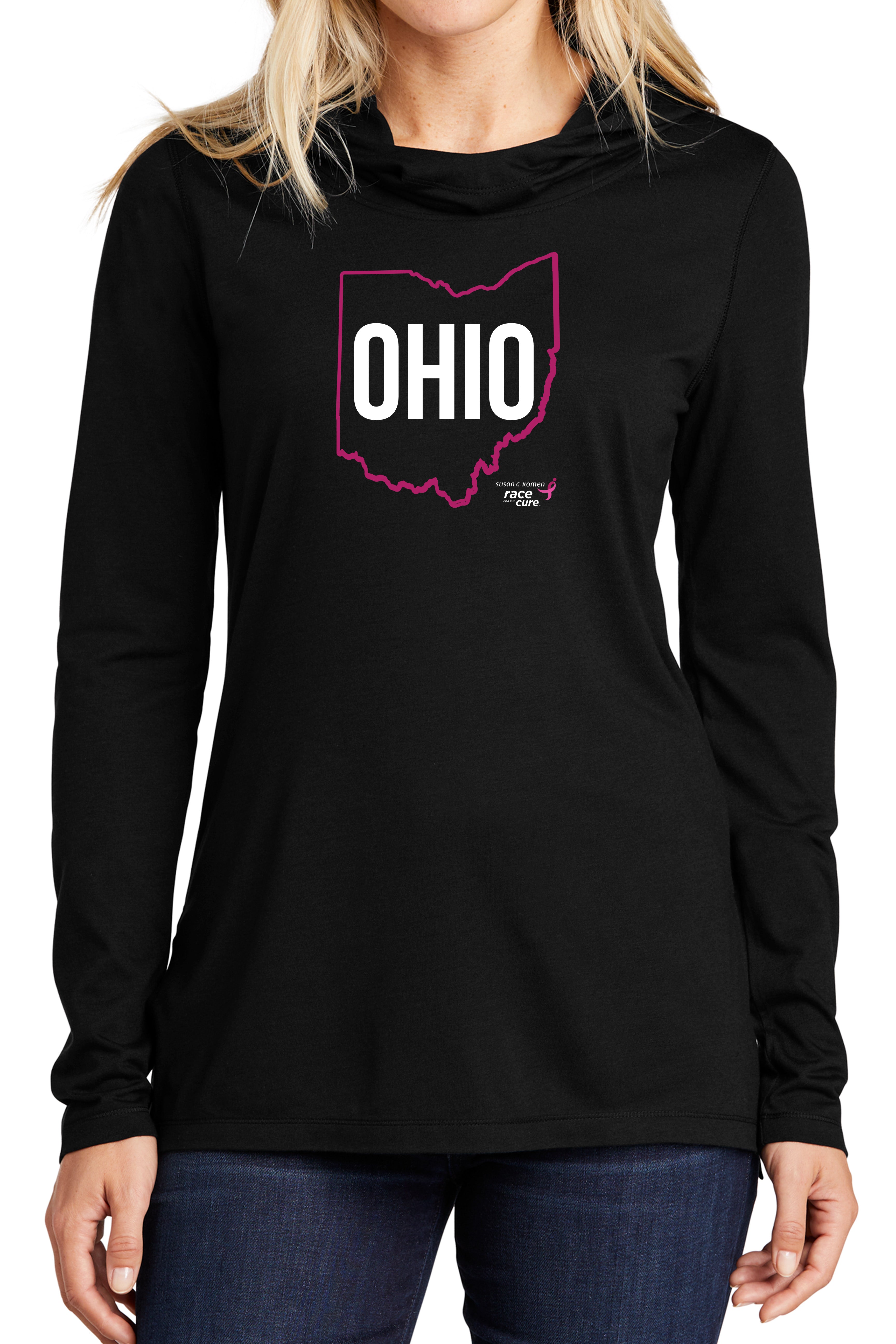 Ohio Komen Lightweight Unisex Hoodie/Black