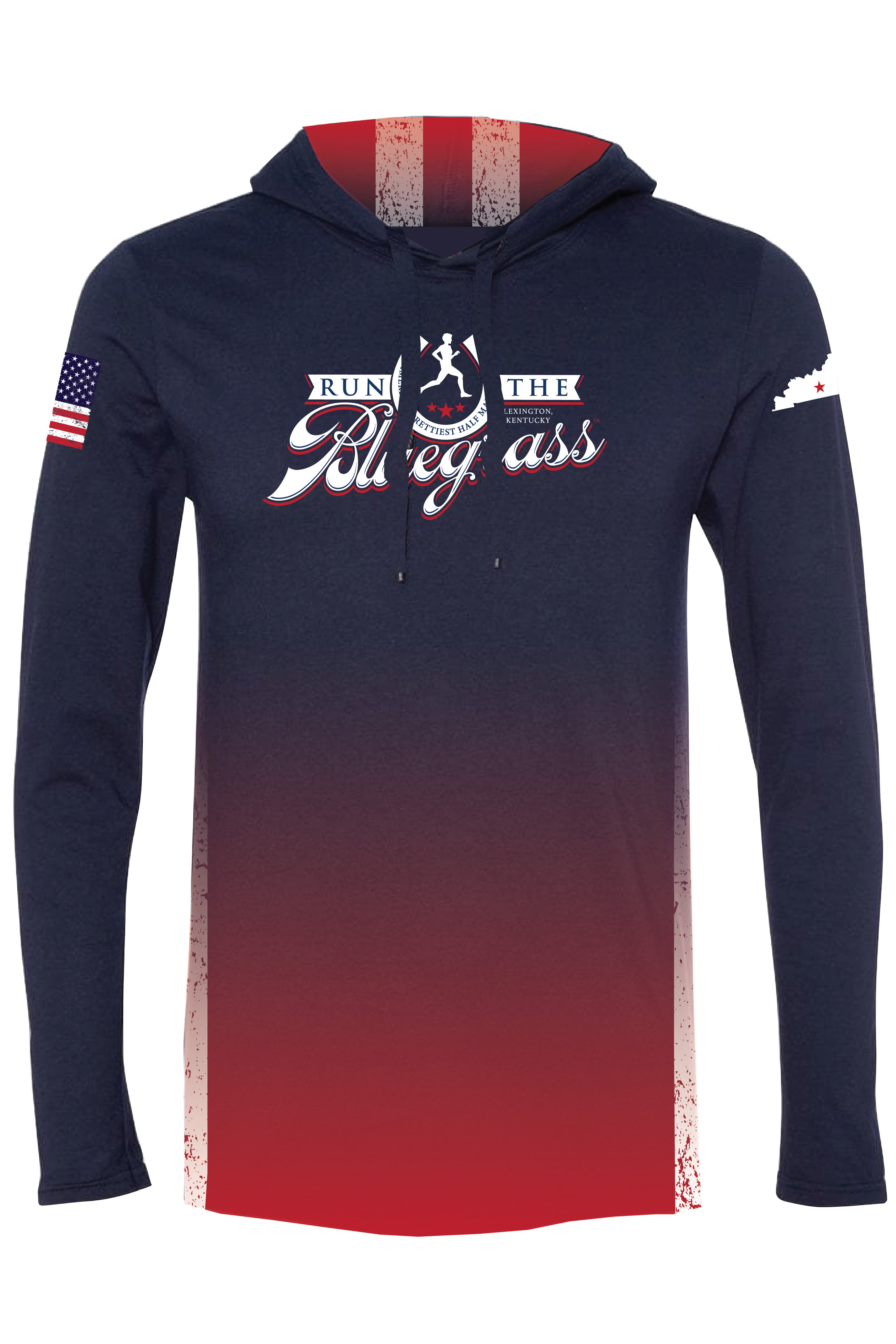 MEN'S Official RunTheBluegrass 2023 Lightweight Hoodie/ Navy Ombre
