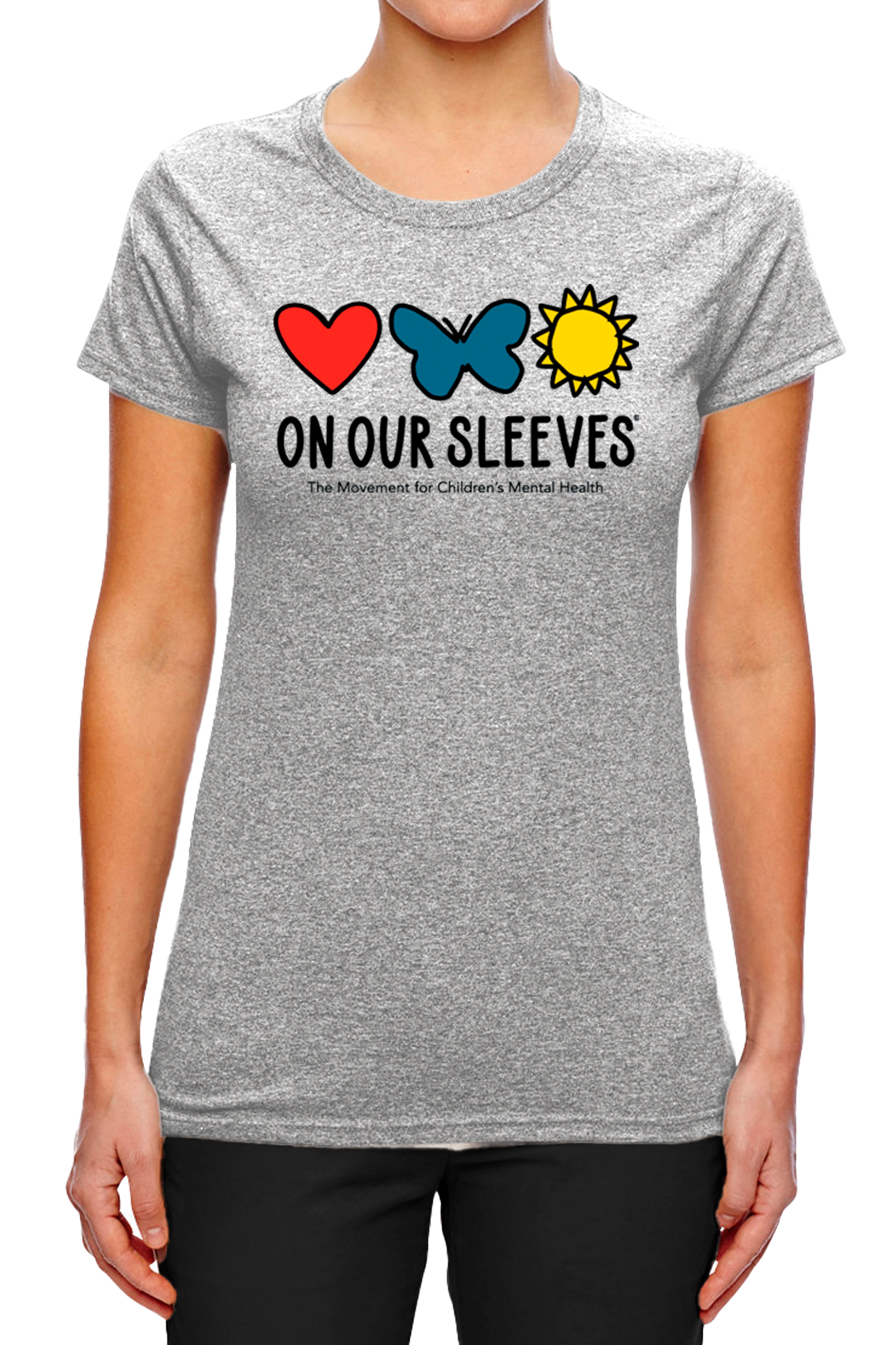 3003 - The "On Our Sleeves" Unisex Shortsleeve Tee/ Heather Grey