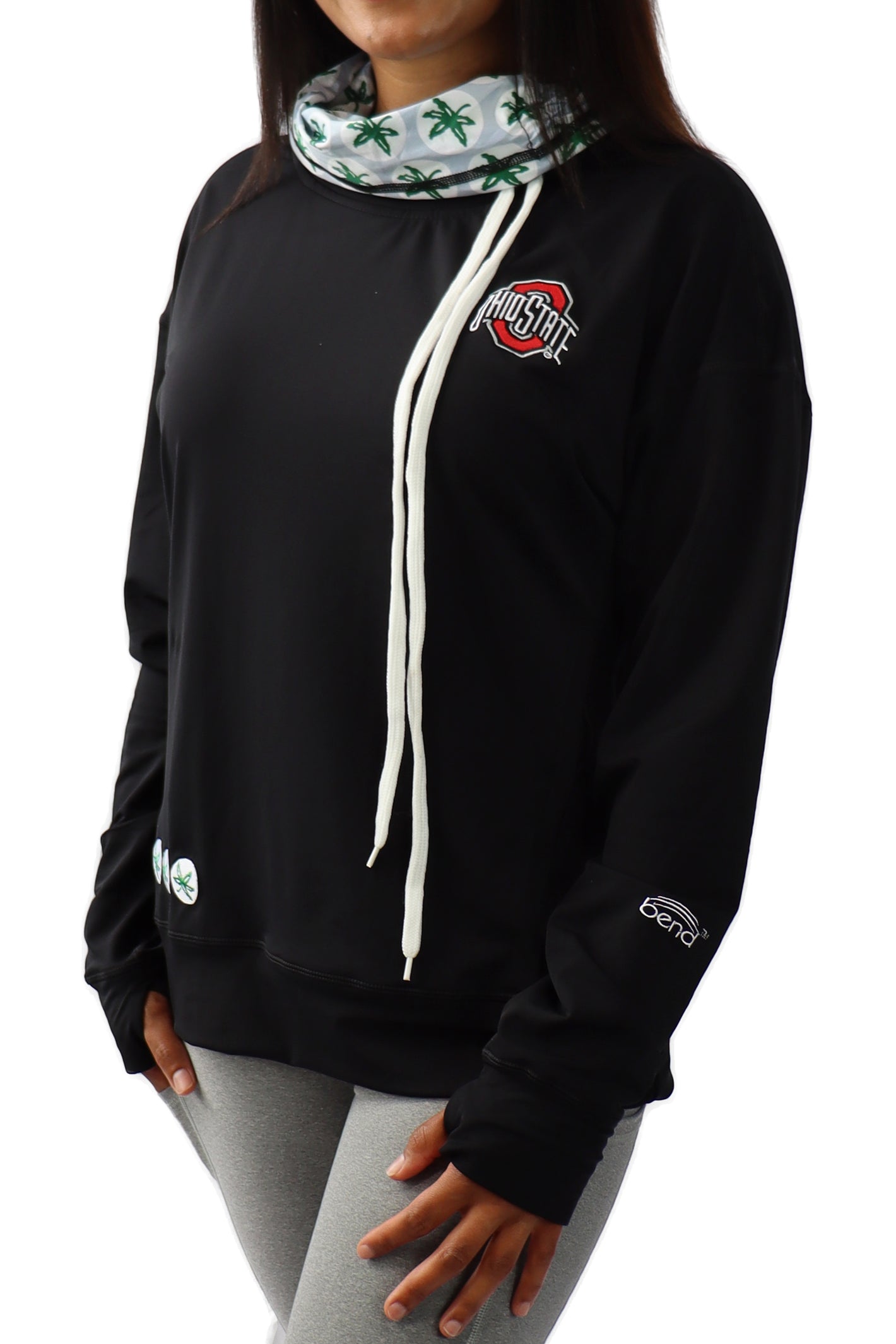 2406 - Ohio State Buckeyes Women's Mock Neck LUXE Pullover/Black