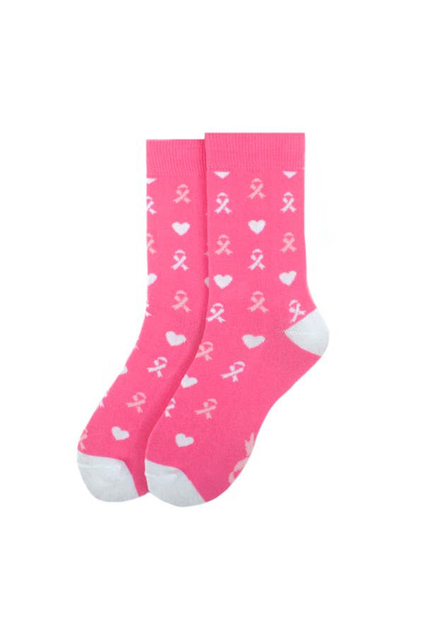 5422 - Pink Ribbon Crew Socks (Various Prints)