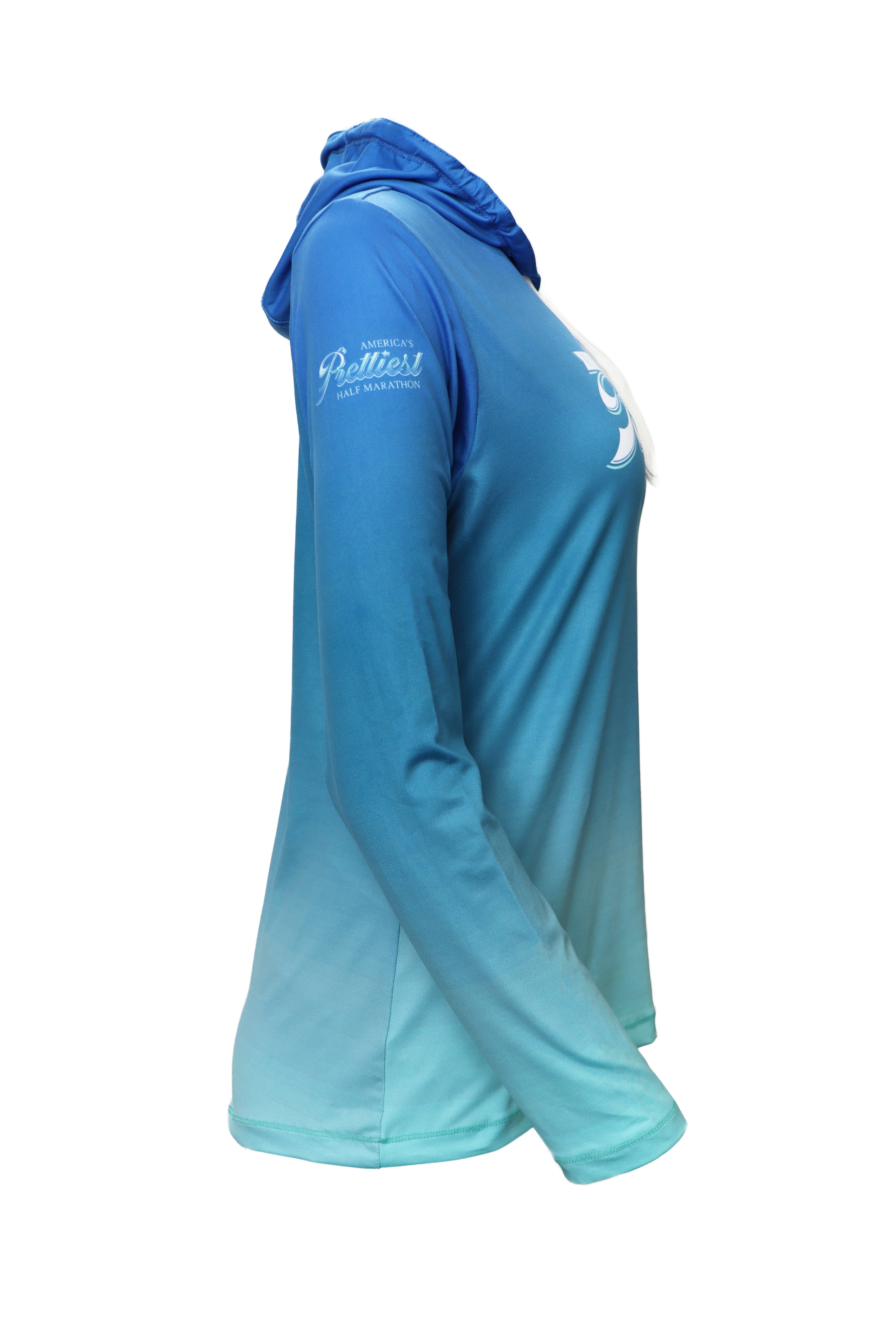 WOMEN'S Official RunTheBluegrass 2023 Lightweight Hoodie/ Sky Blue Ombre