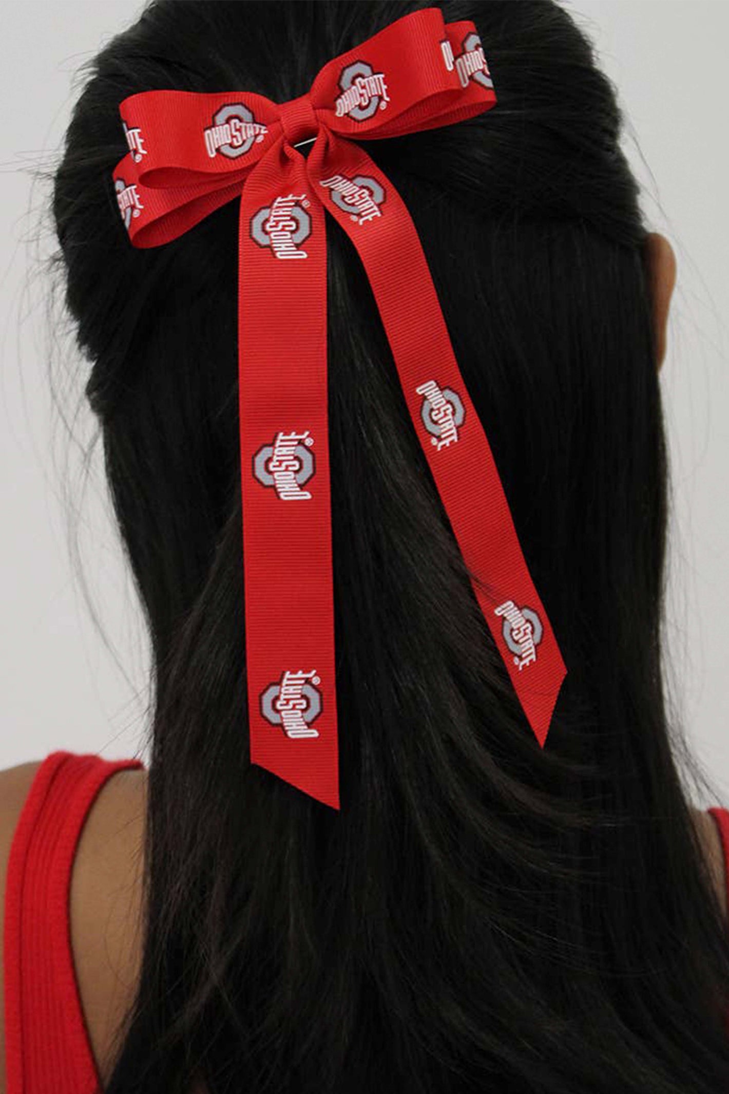1217 - Ohio State Bow Hair Barrette (2 Colors)