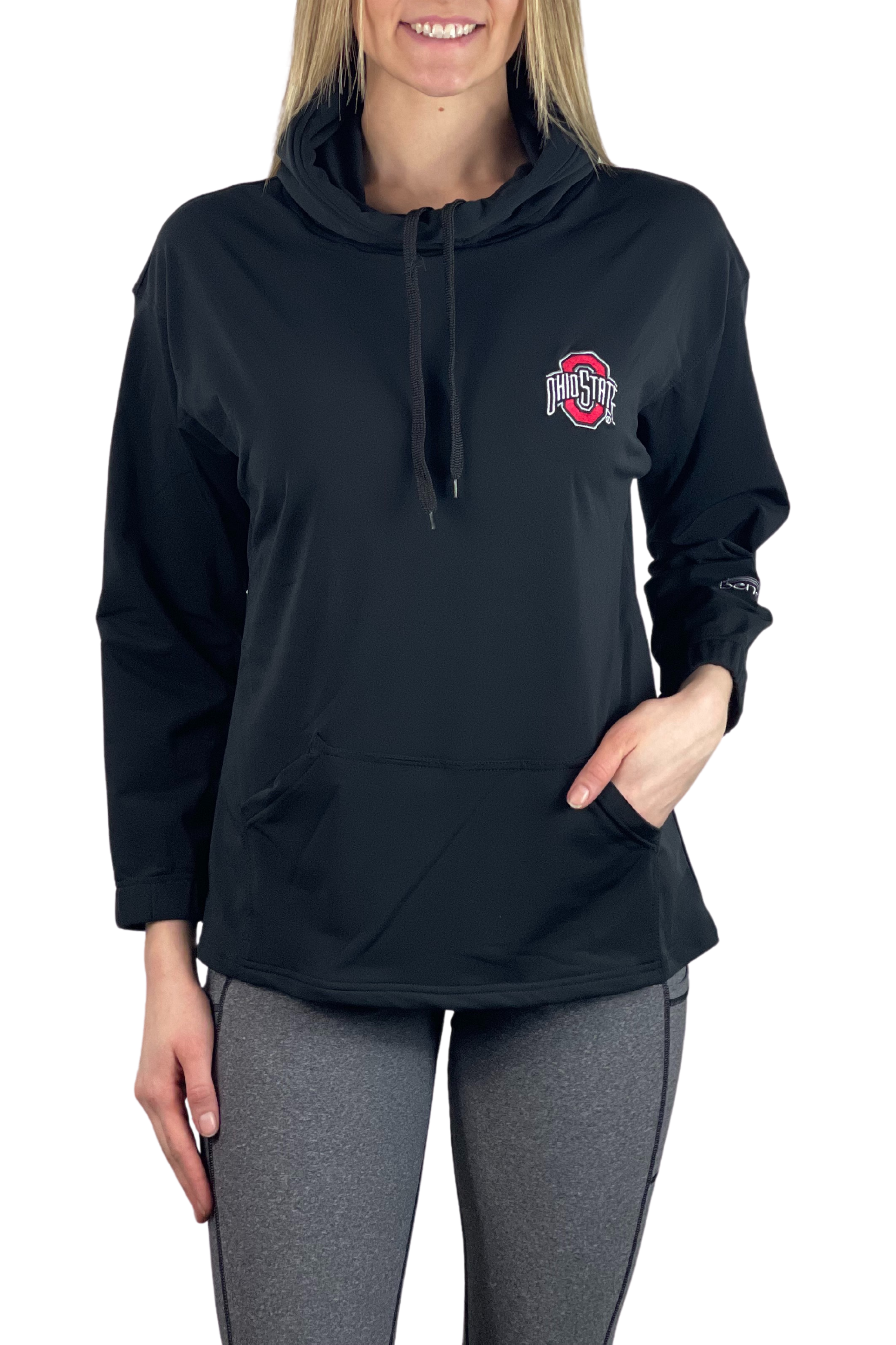 2203 - Ohio State Athletic O Snorkel Neck Hoodie/Black