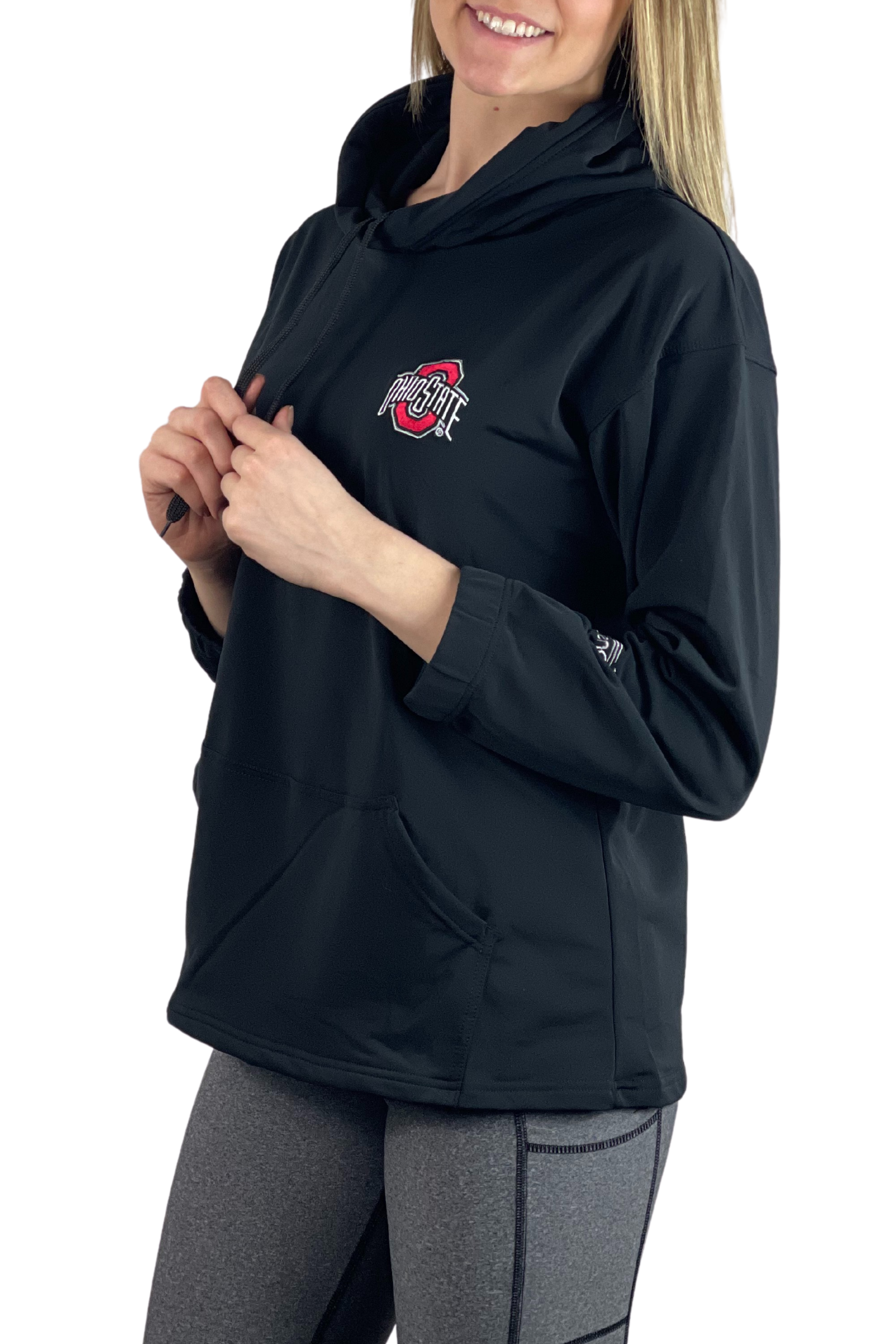 2203 - Ohio State Athletic O Snorkel Neck Hoodie/Black