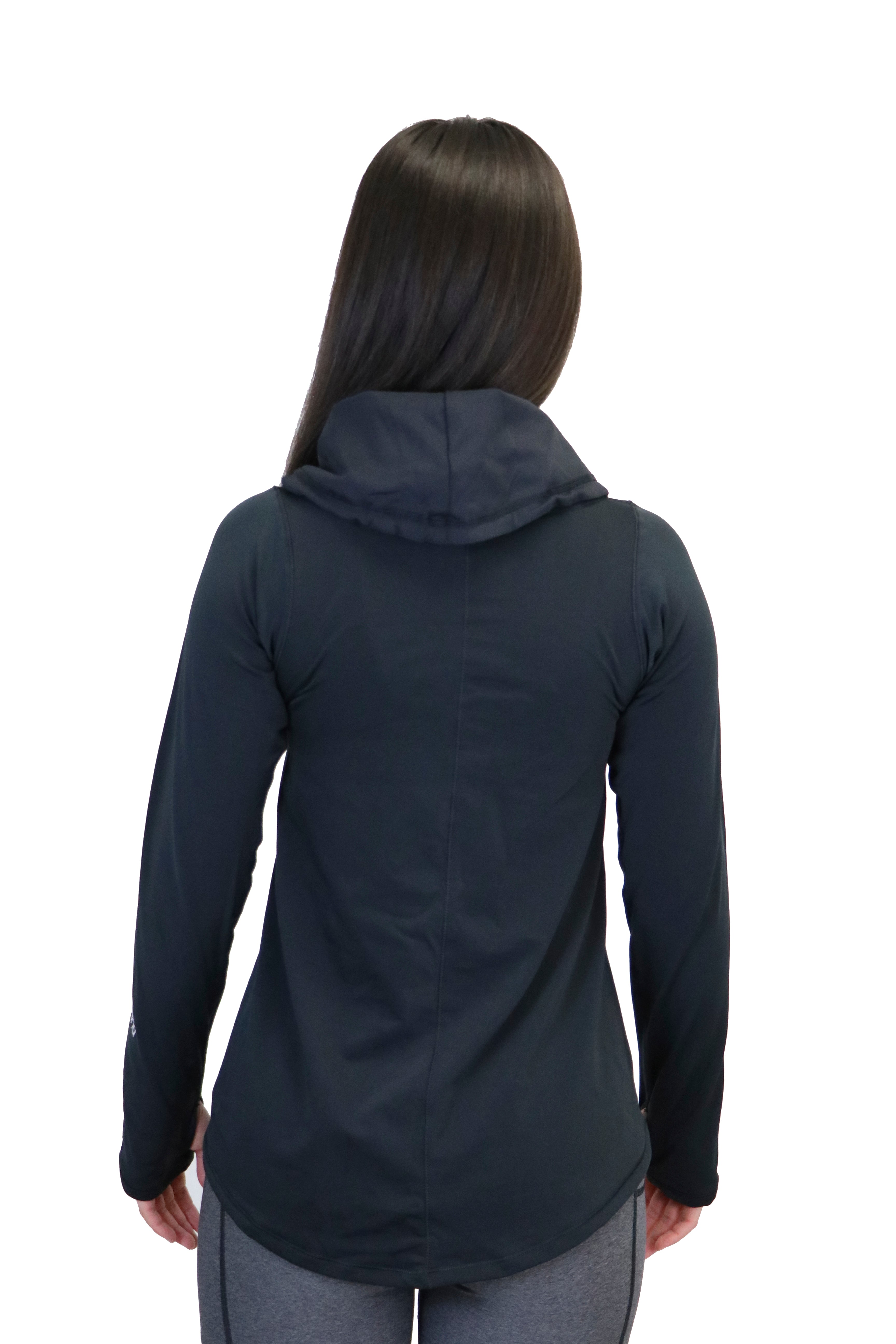 4404 - Luxe Funnel Neck Long Sleeve Top/Black