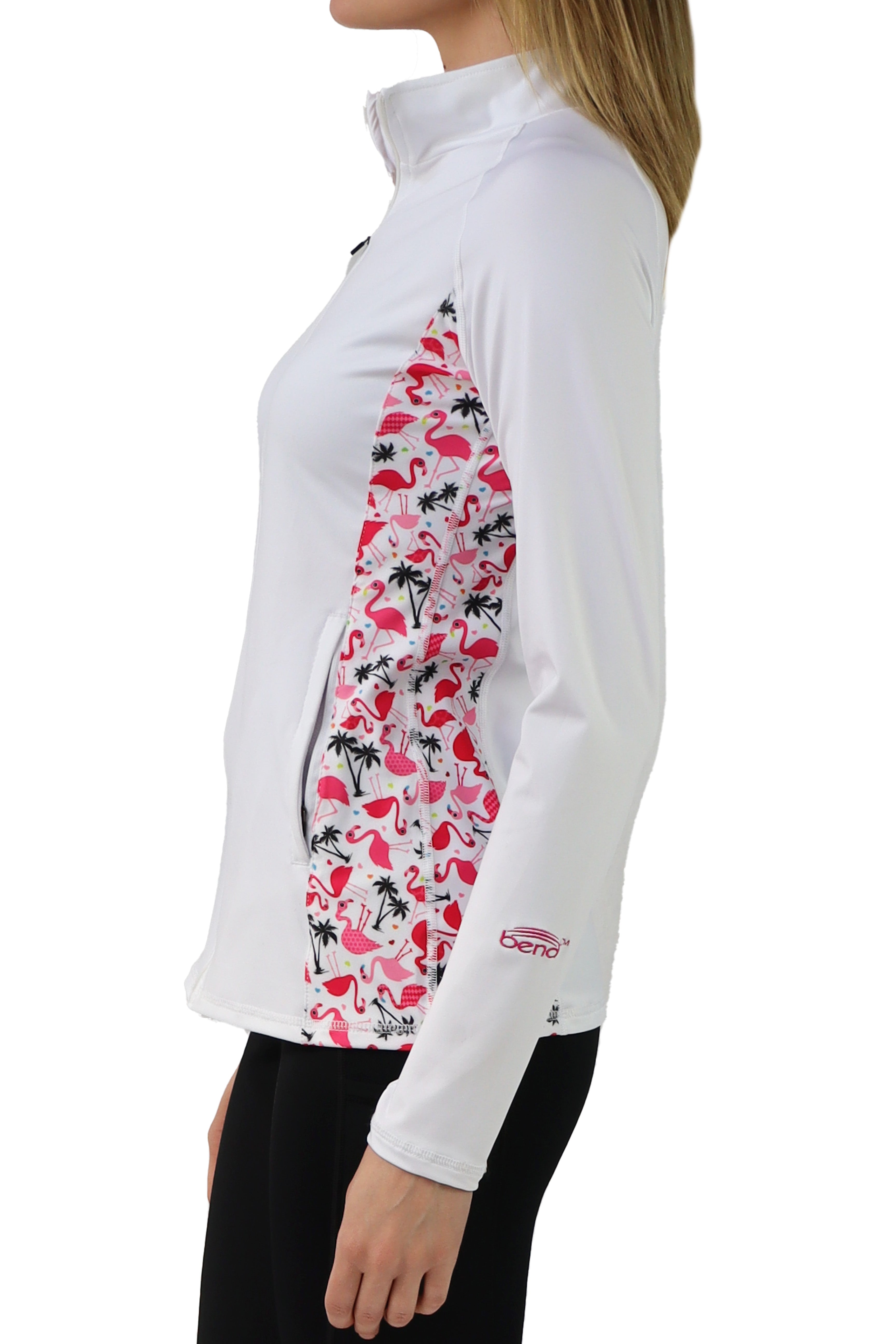 3208 -The Shelley Meyer Flamingo Full Zip Pullover/White