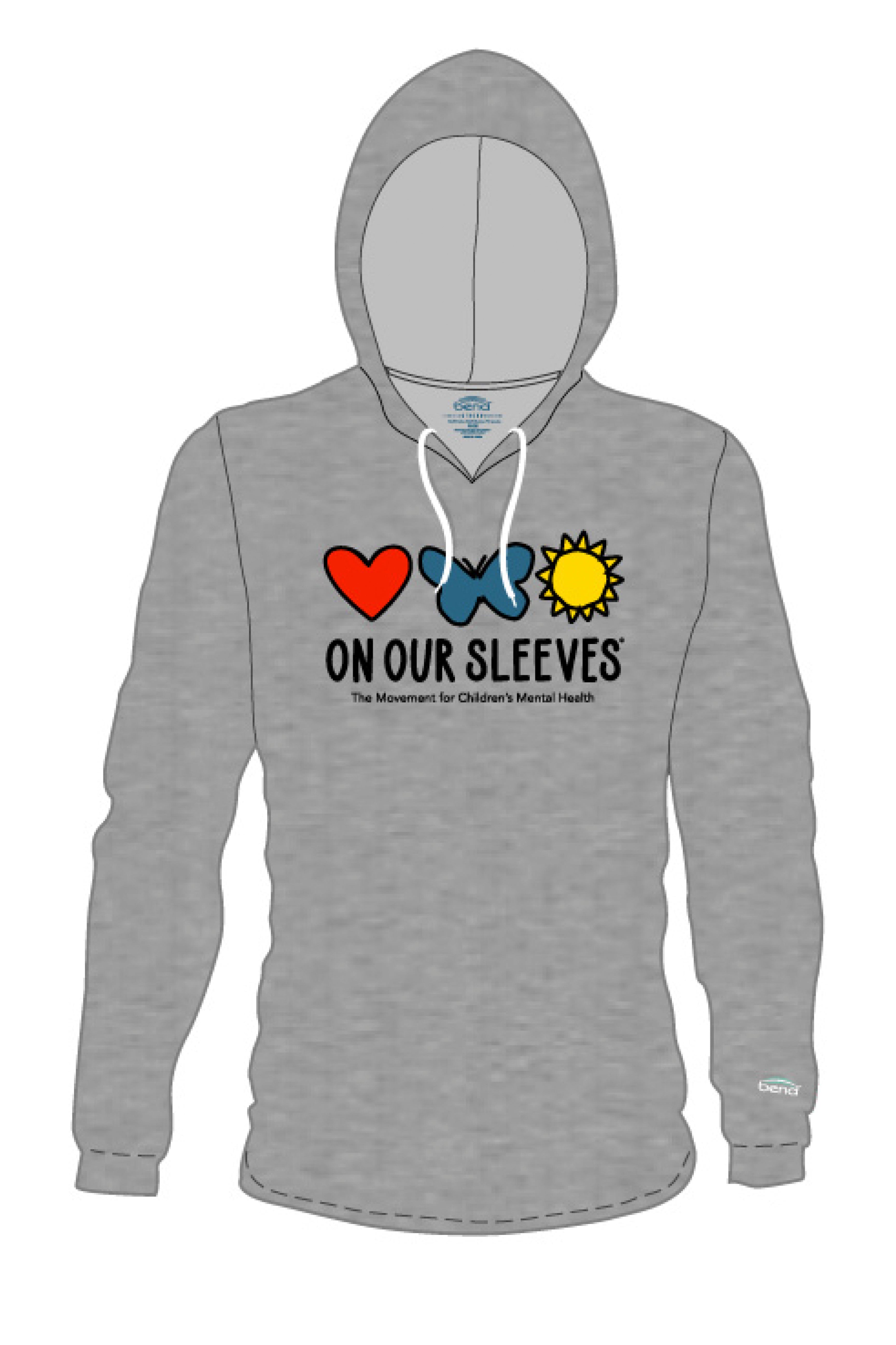 The "On Our Sleeves" Unisex Hoodie/ Heather Grey