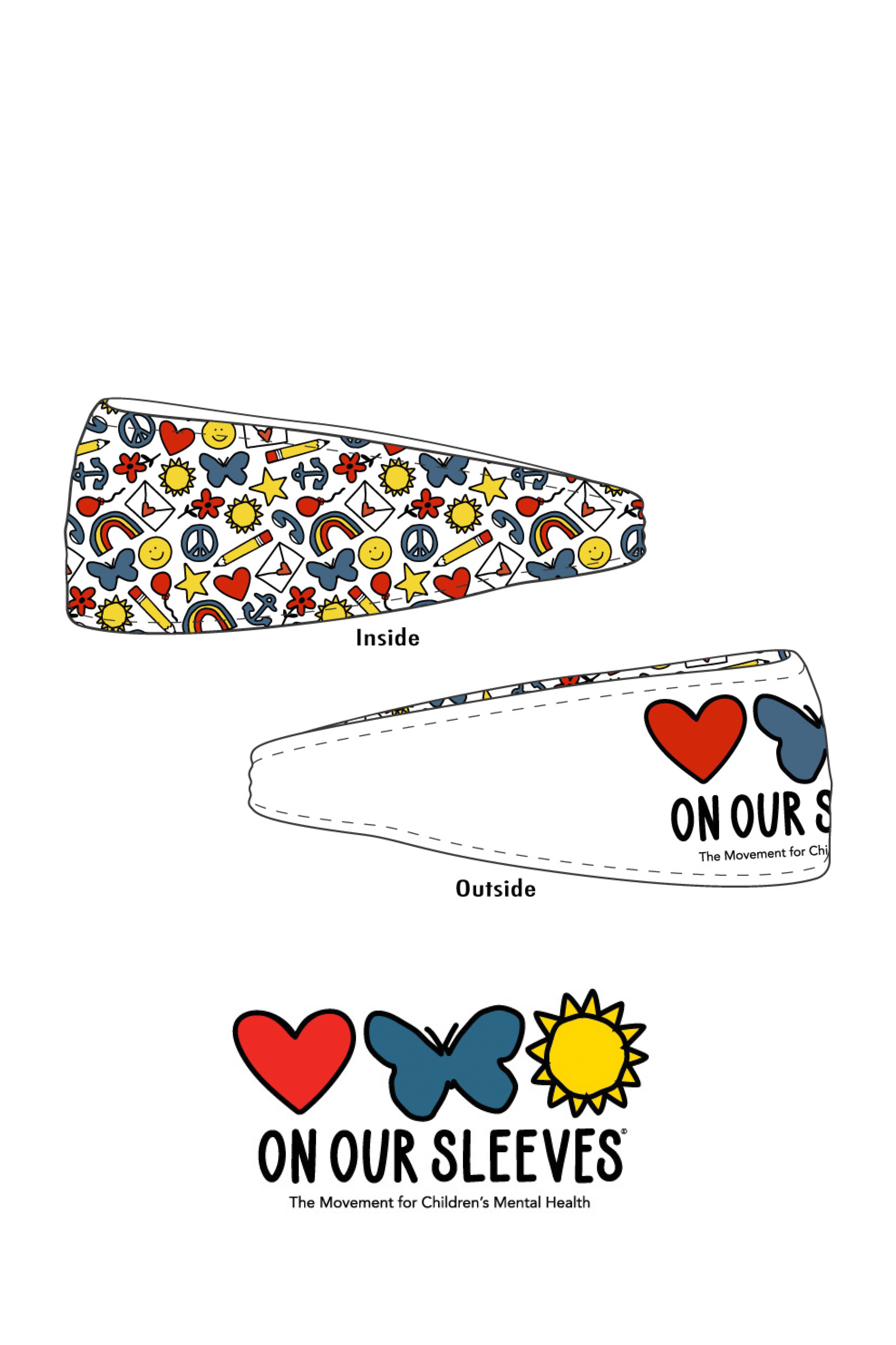 3006 - The "On Our Sleeves" REVERSIBLE Headband/ White