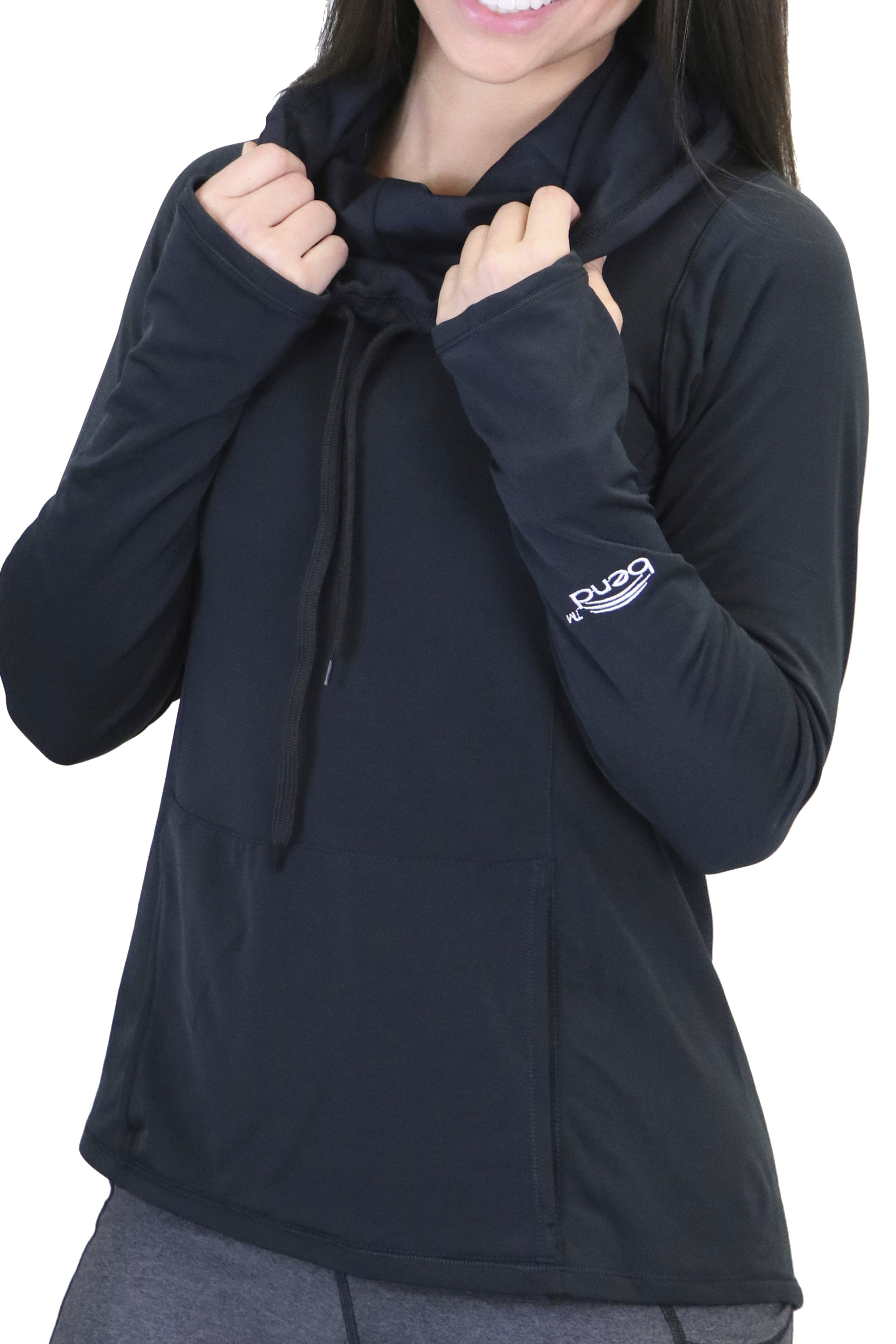 4404 - Luxe Funnel Neck Long Sleeve Top/Black
