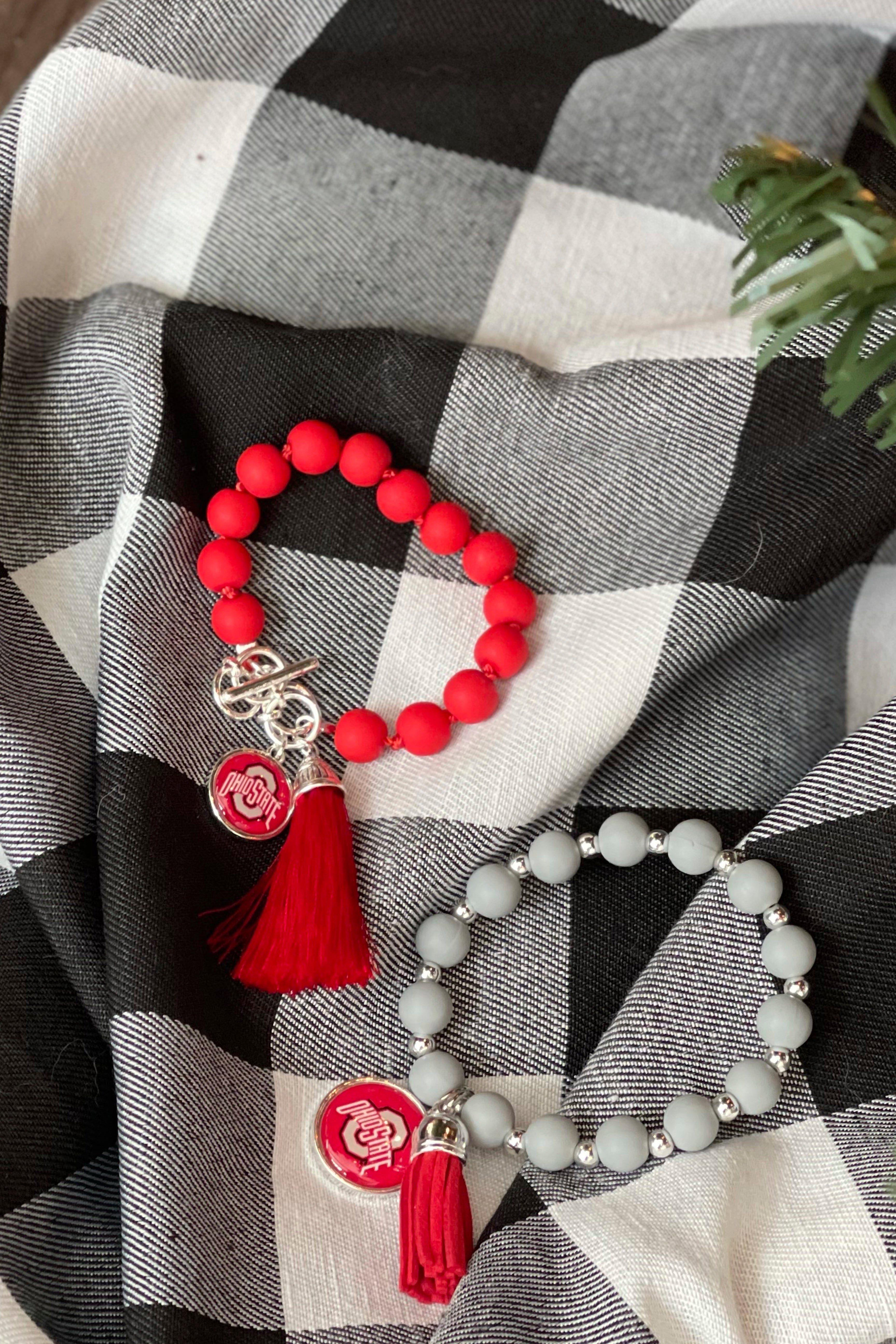 5427 -Ohio State Tassel Bracelet (2 Colors Available)