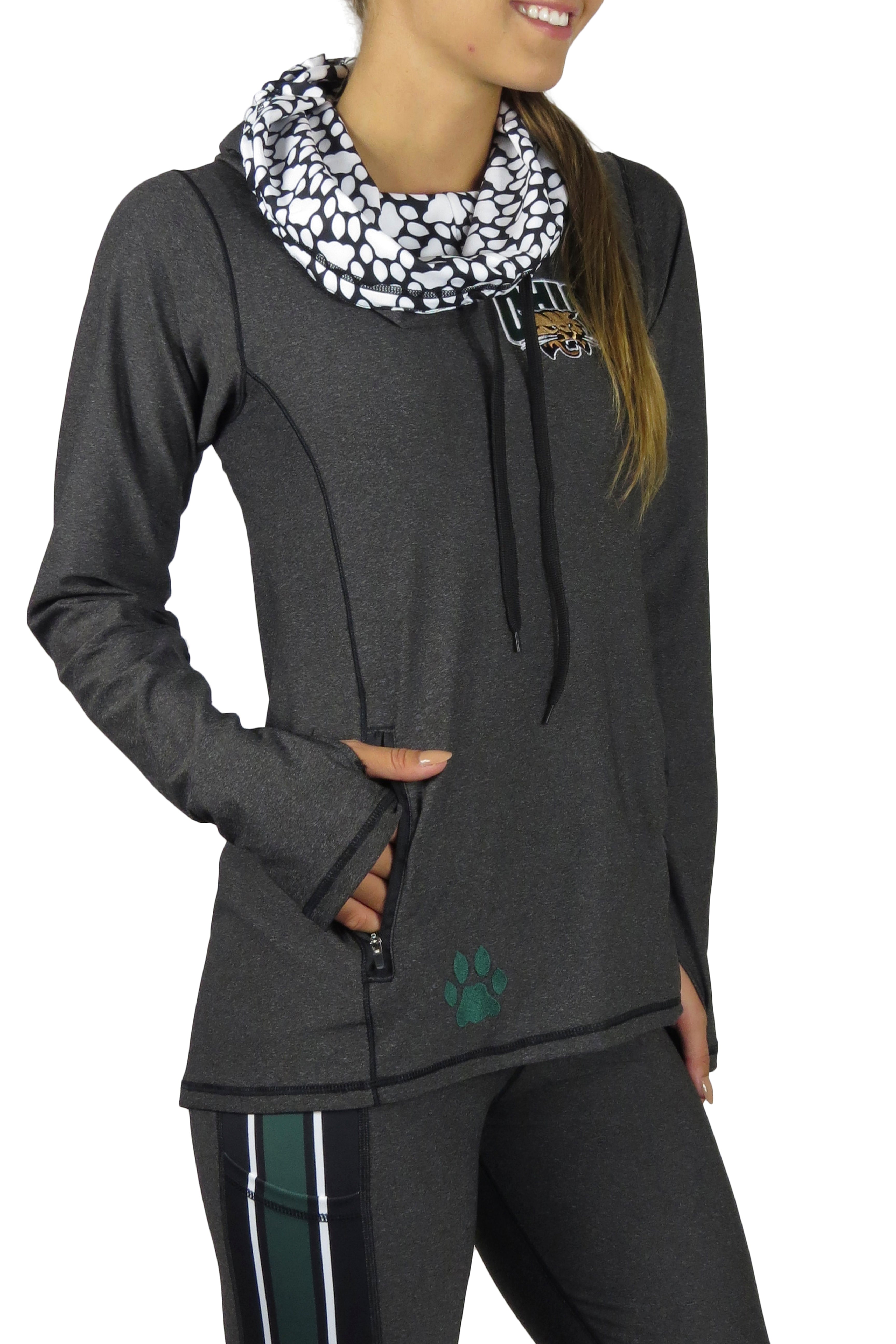 934 - The Ohio University Funnel Neck Long Sleeve/Onyx