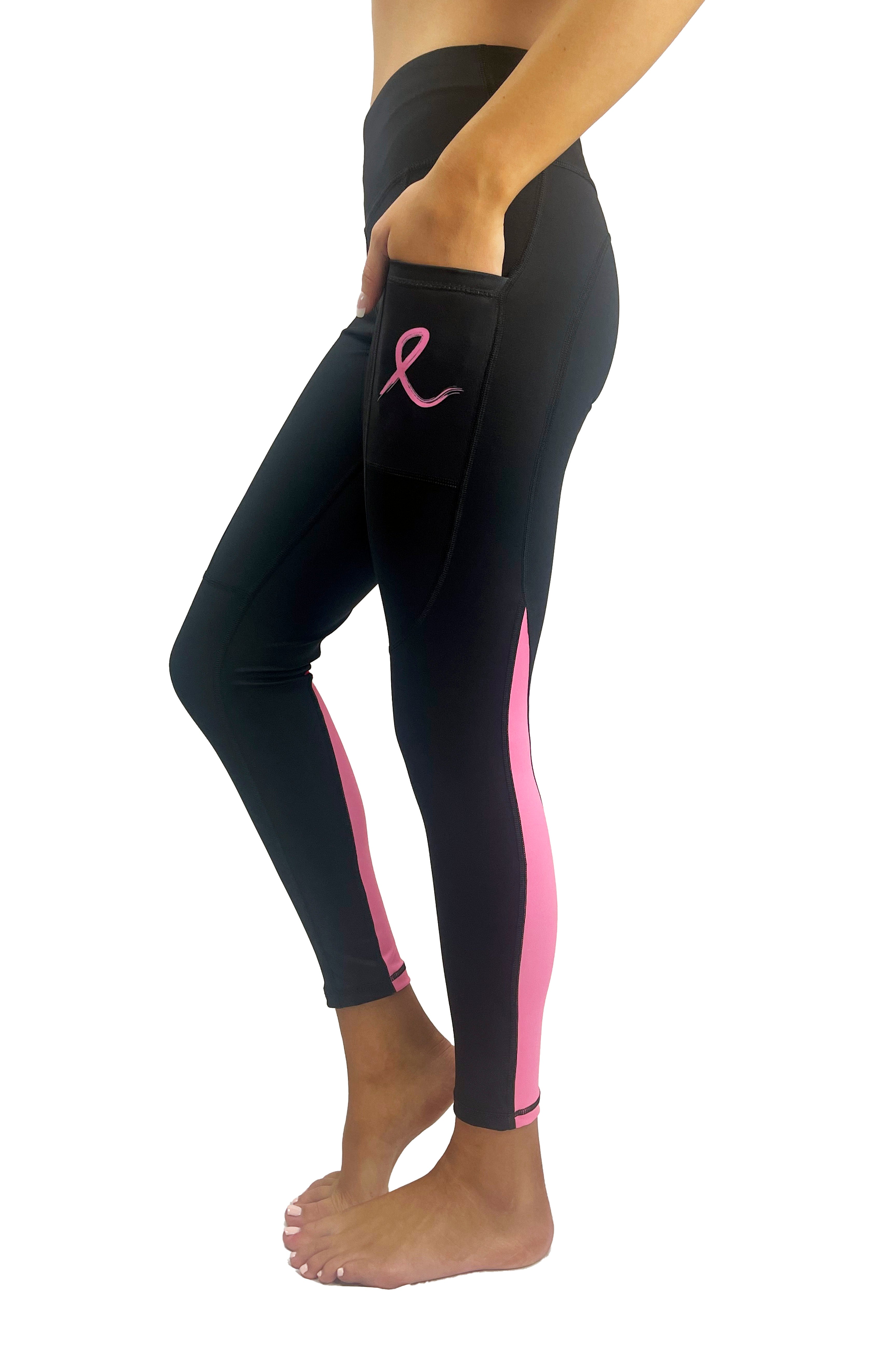 7302 - Pink Ribbon Victory Legging/ Black