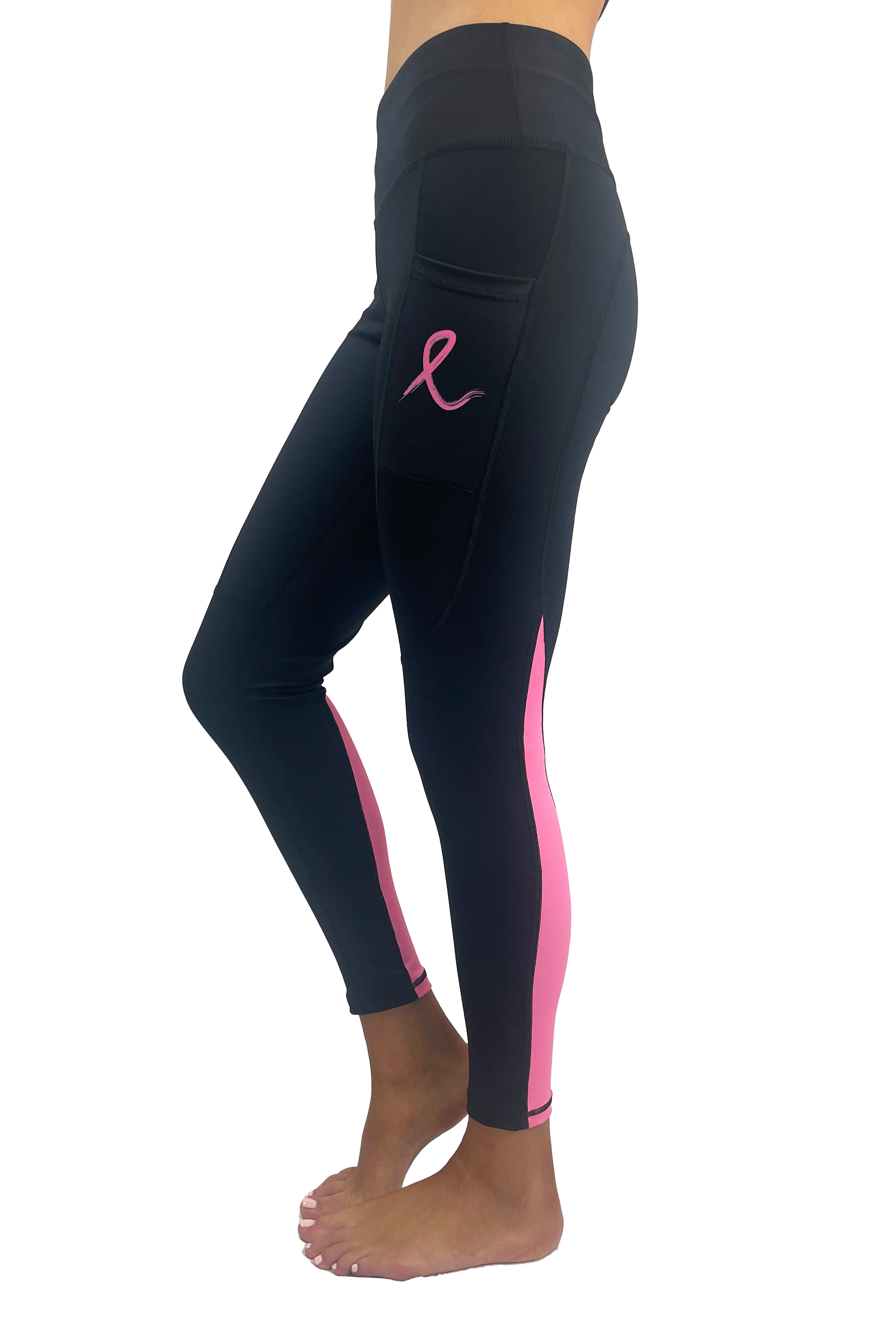 7302 - Pink Ribbon Victory Legging/ Black