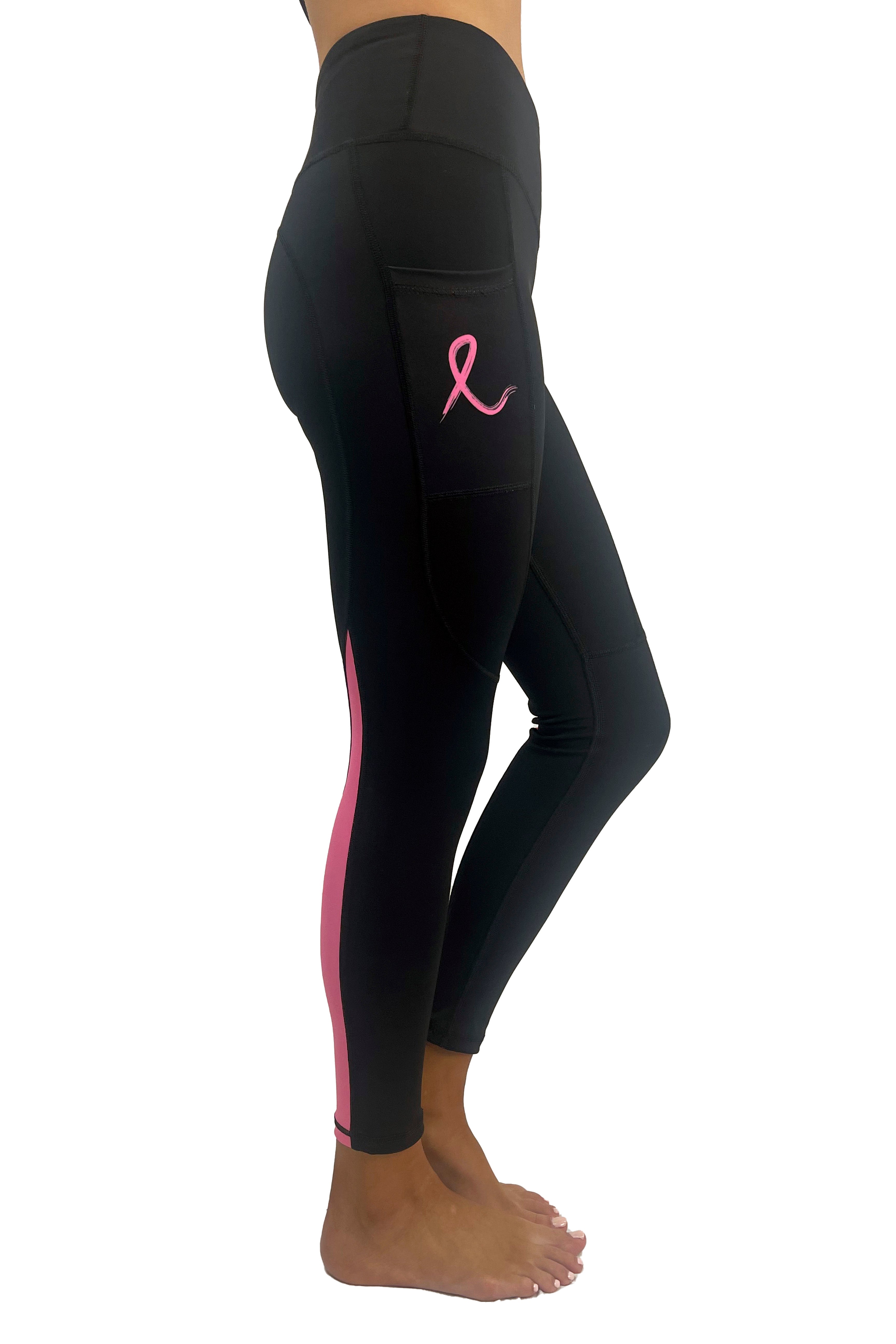 7302 - Pink Ribbon Victory Legging/ Black