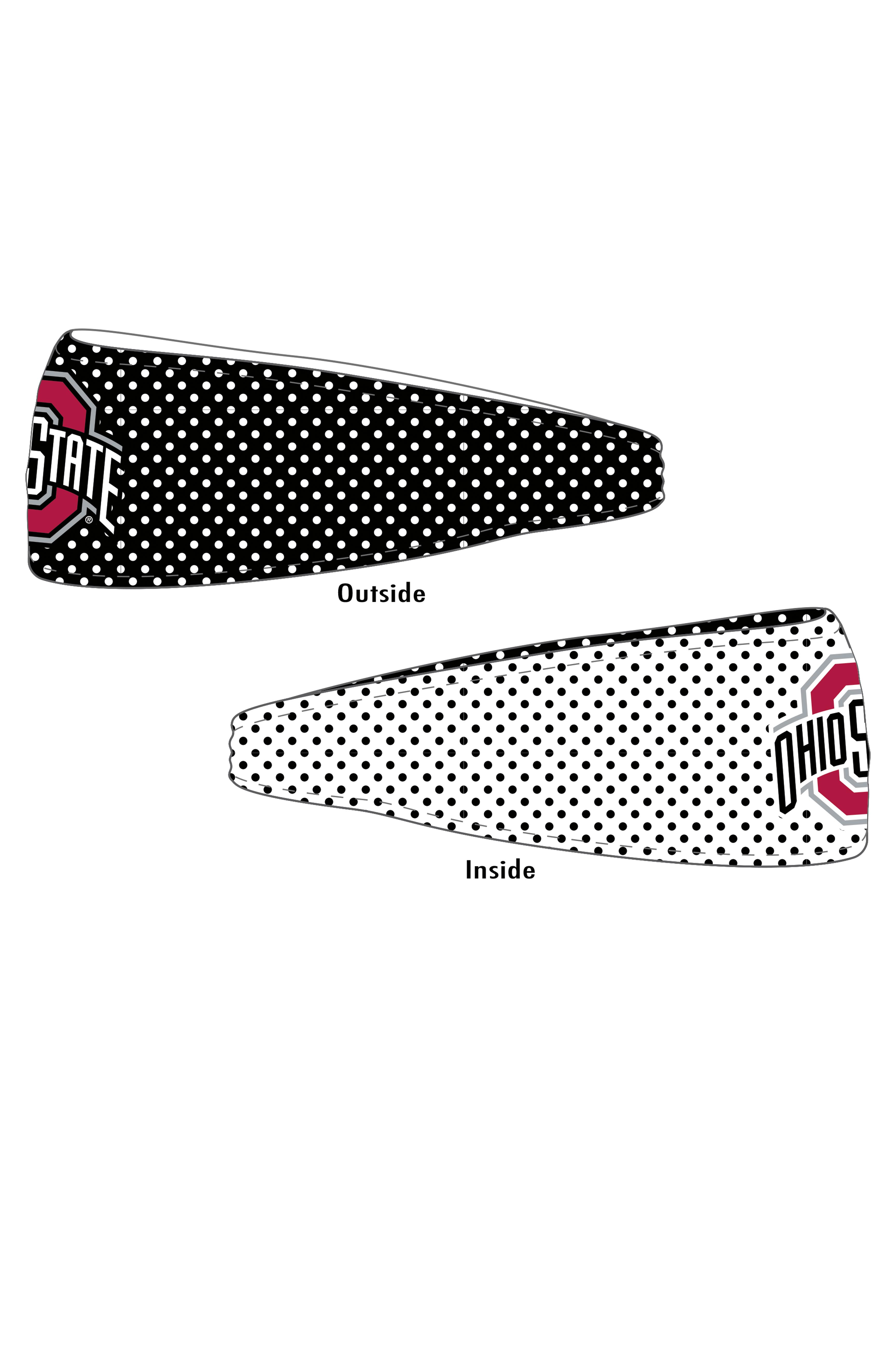 1307 - REVERSIBLE Ohio State Athletic O Polka Dot Headband