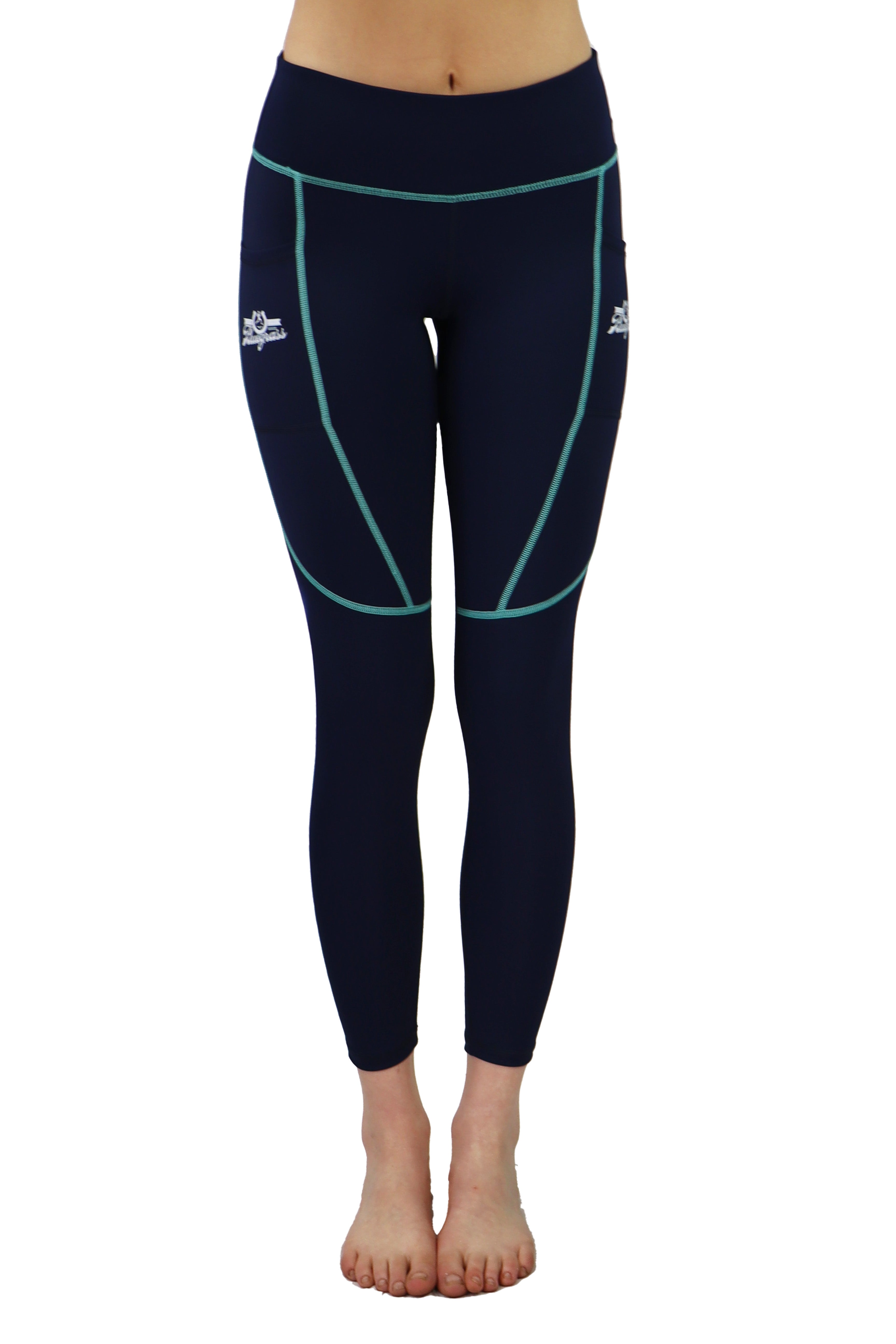 7002 - RunTheBluegrass Teal Ombre Cell Phone Pocket Legging