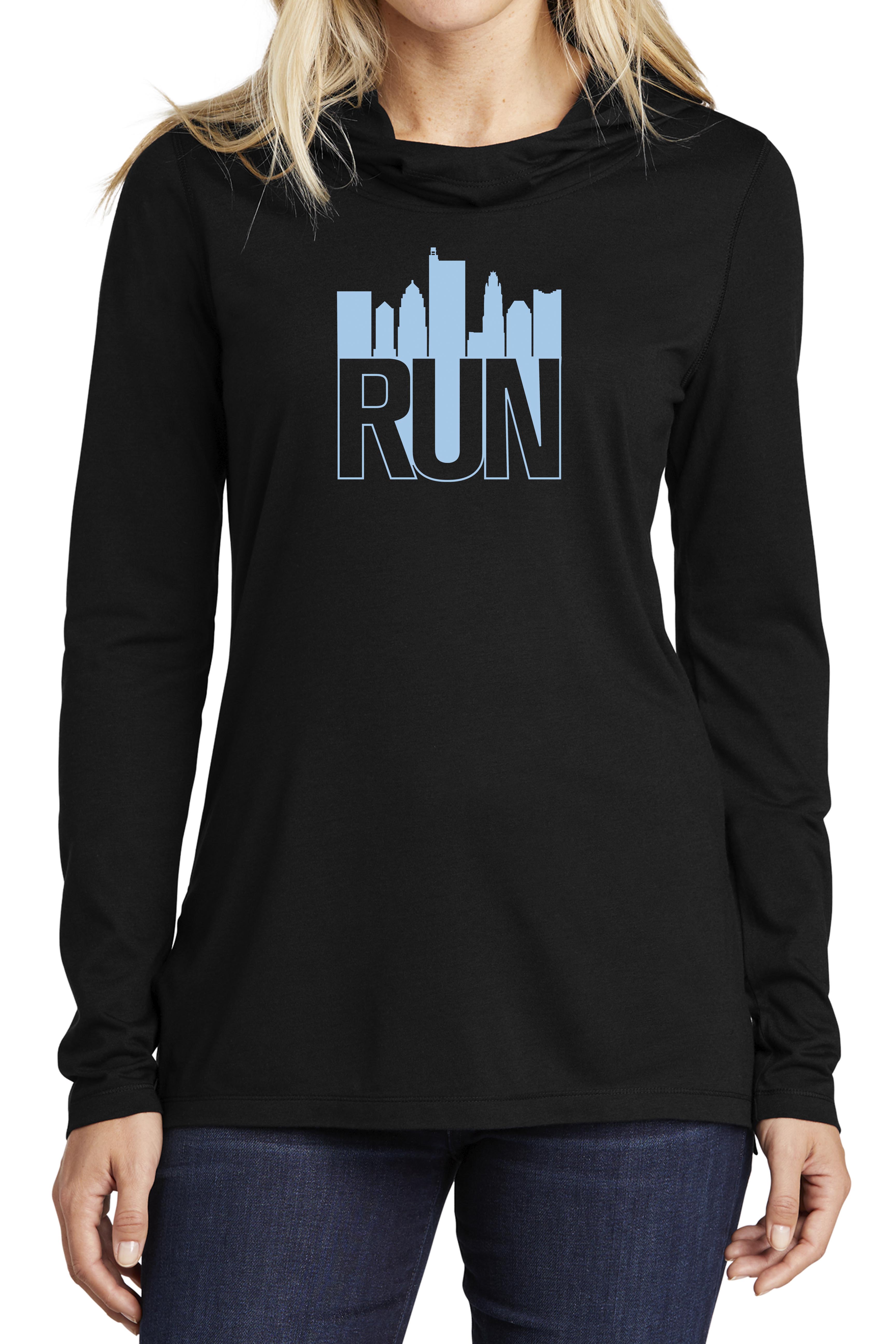 3200 -Run CBUS Skyline Ladies Triblend Hoodie/ Black -FINAL SALE