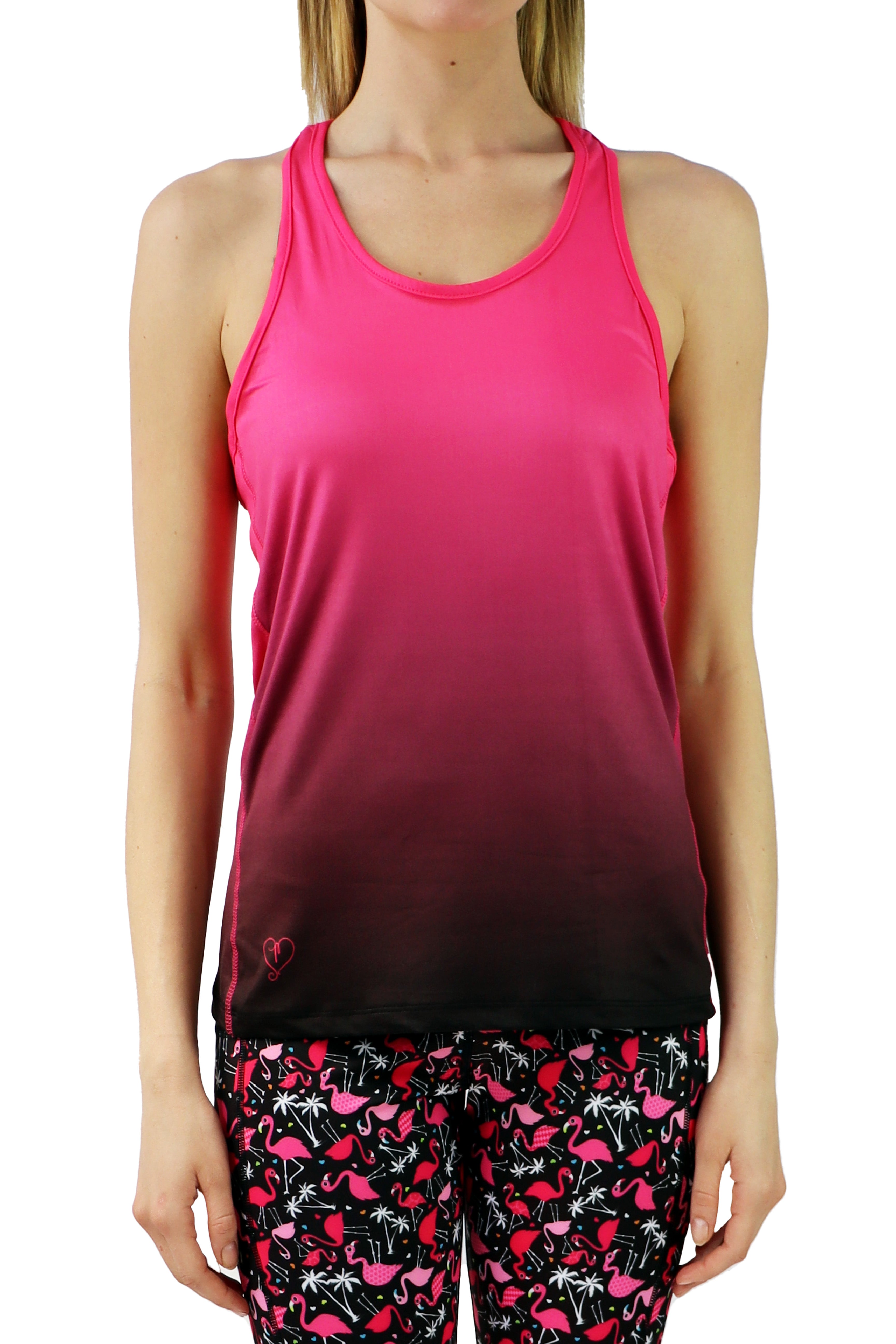 3210/HC -The Shelley Meyer Flamingo Meshback Racer Tank/ Pink & Black - FINAL SALE