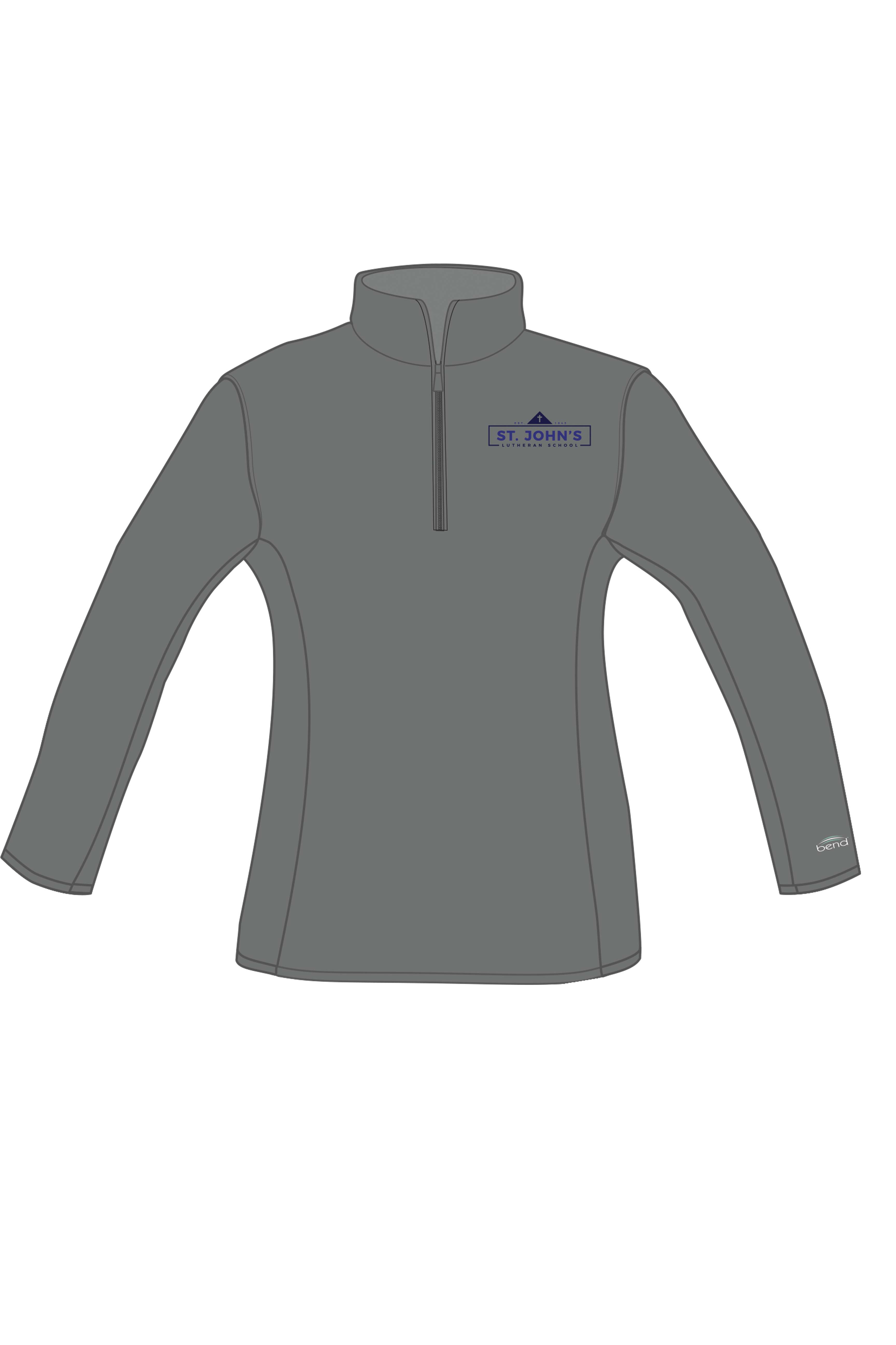5226 - St John's Lutheran School Ladies 1/4 Zip Performance Pullover/ Grey