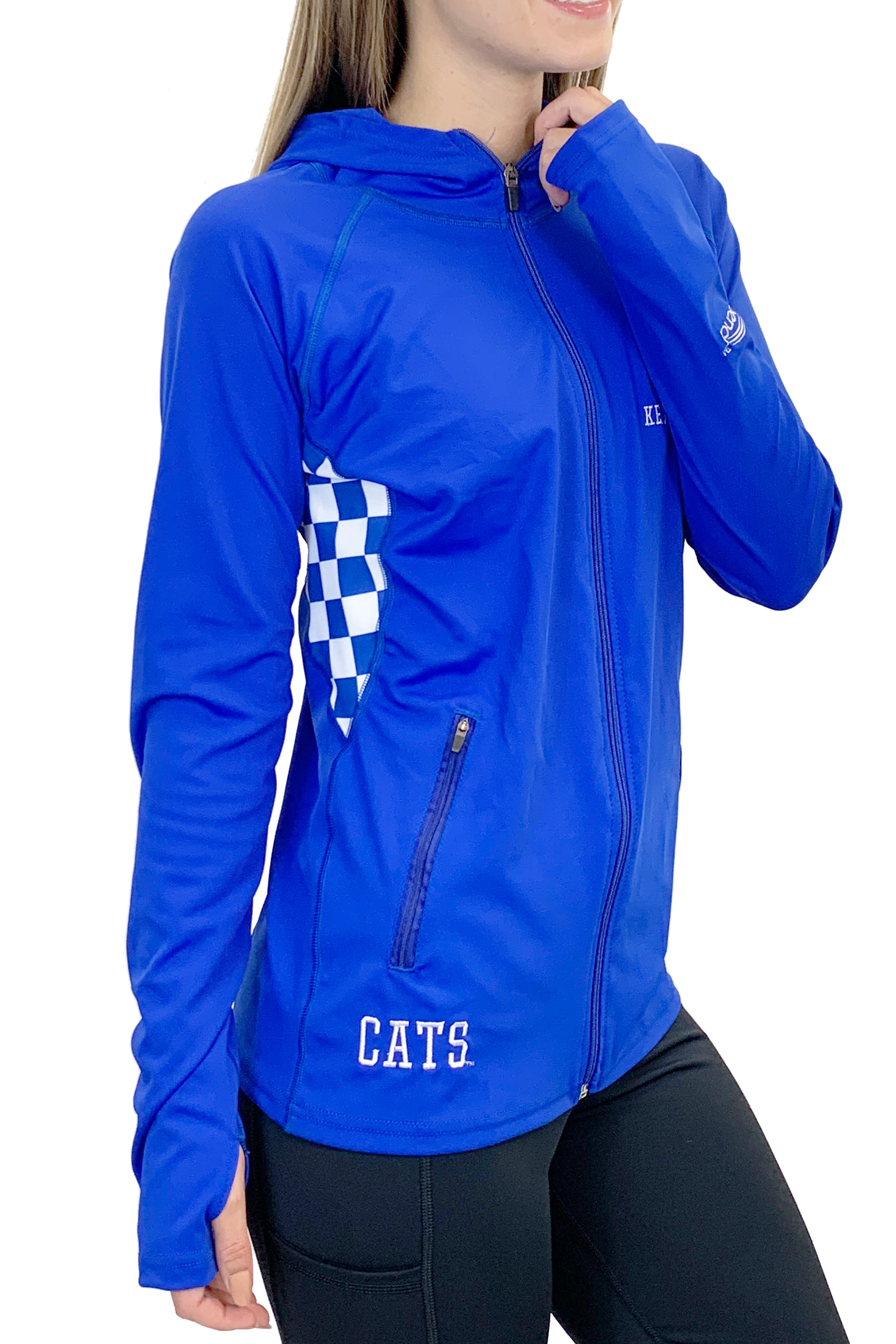 900- University of Kentucky Pony Tail Performance Hoodie/Blue
