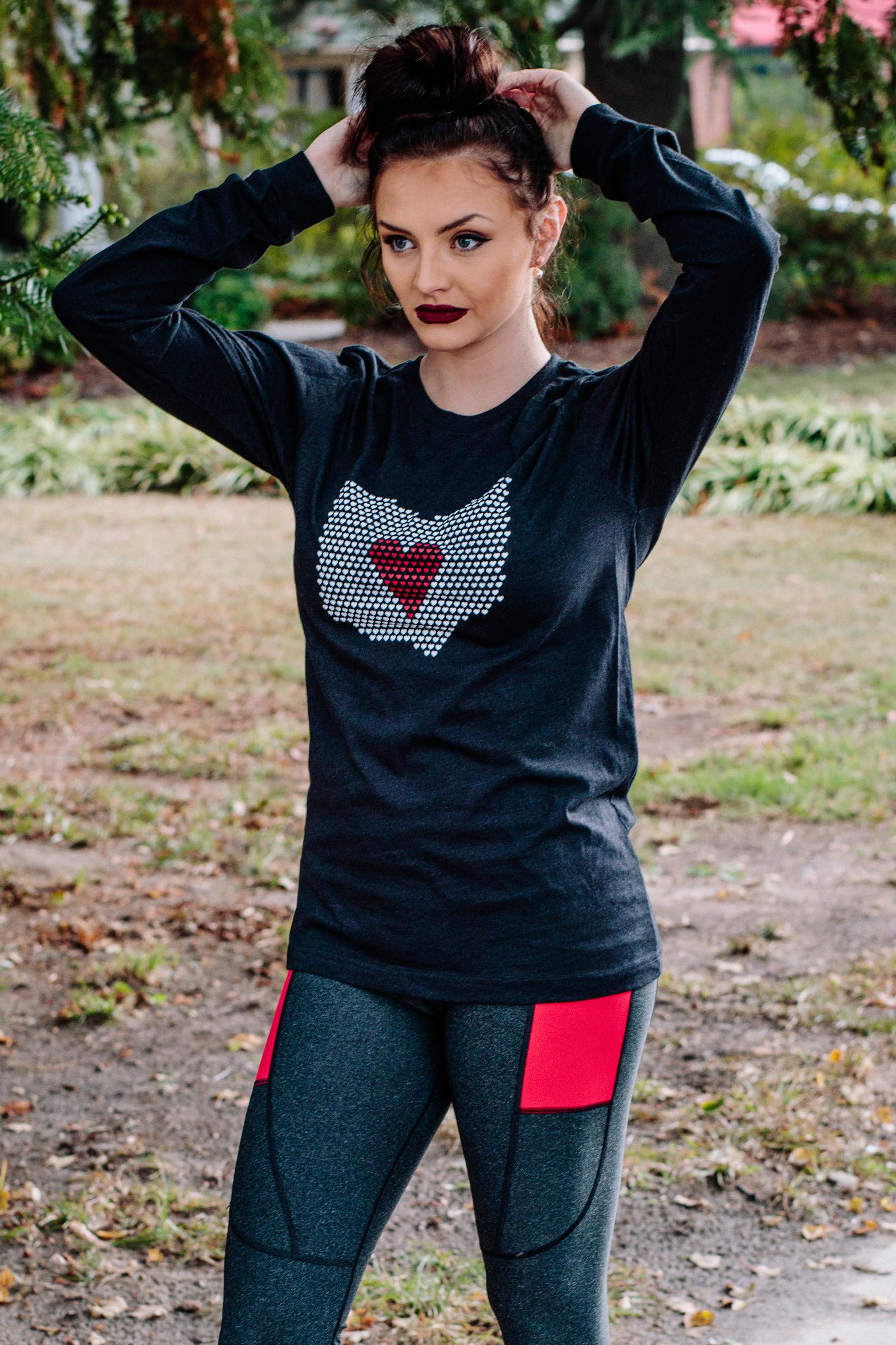 5403 - Ohio Hearts Unisex Longsleeve Tee/Black- FINAL SALE