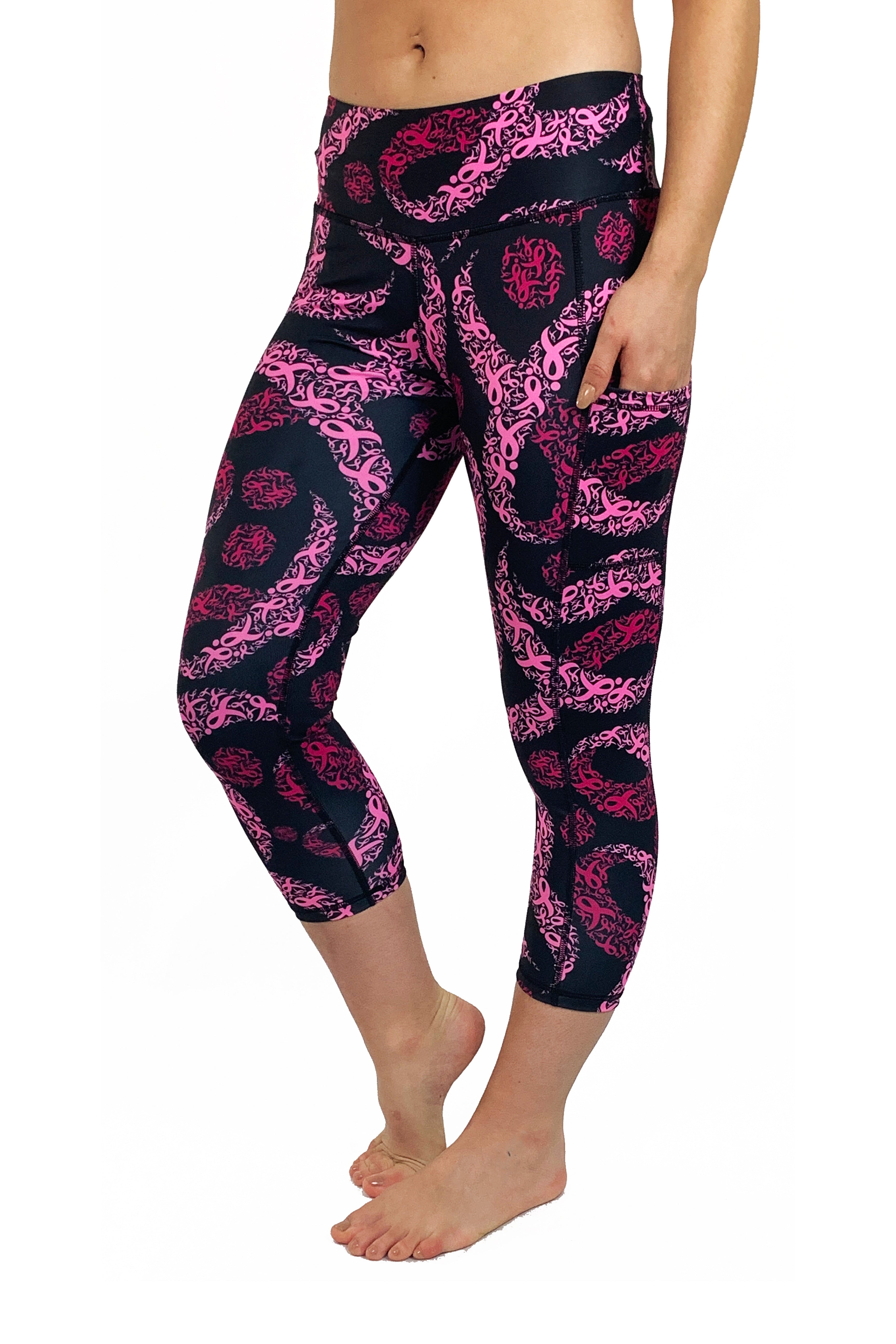 HC - Komen Pink Ribbon All Over Print Cell Phone Pocket Crop/Black