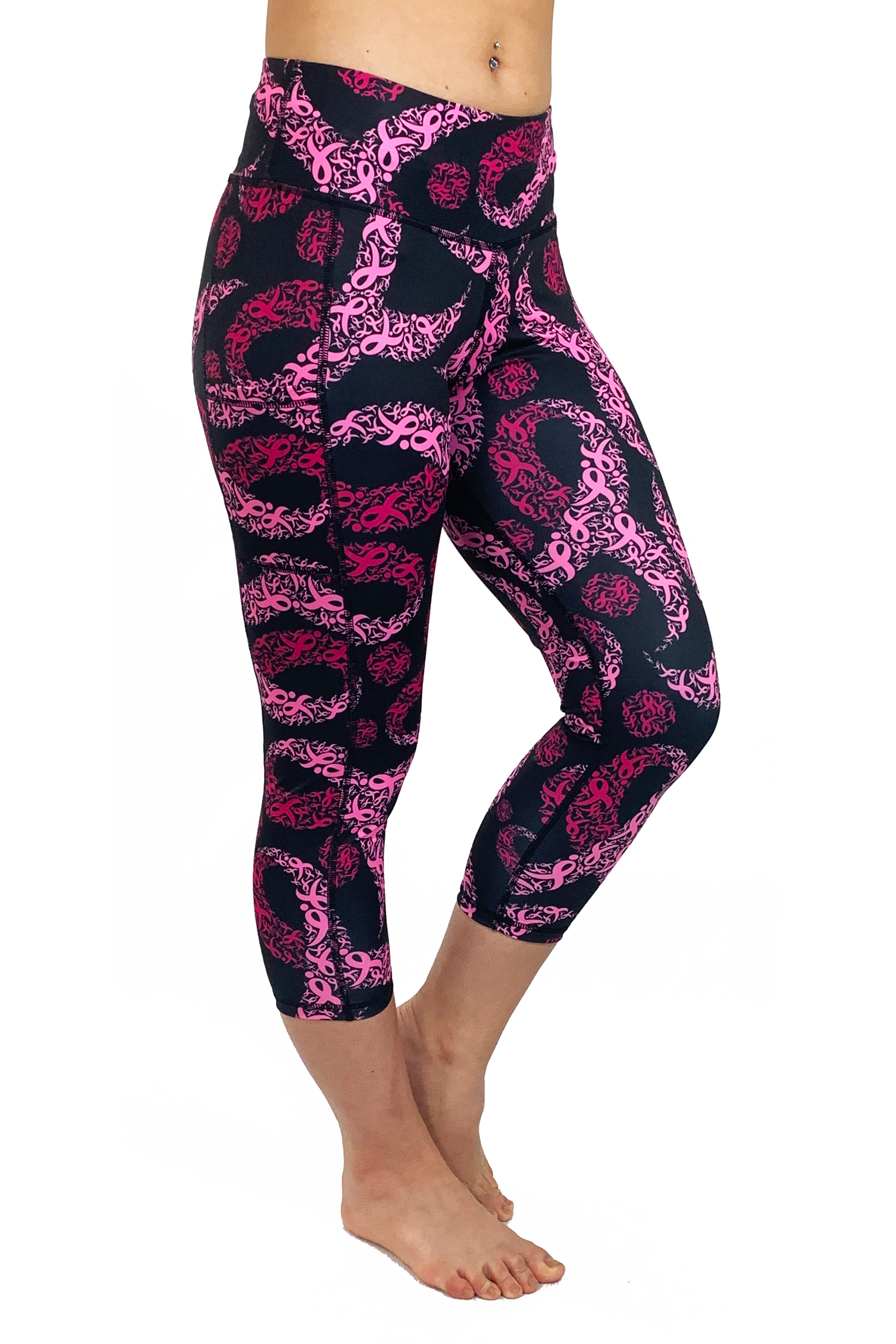 HC - Komen Pink Ribbon All Over Print Cell Phone Pocket Crop/Black