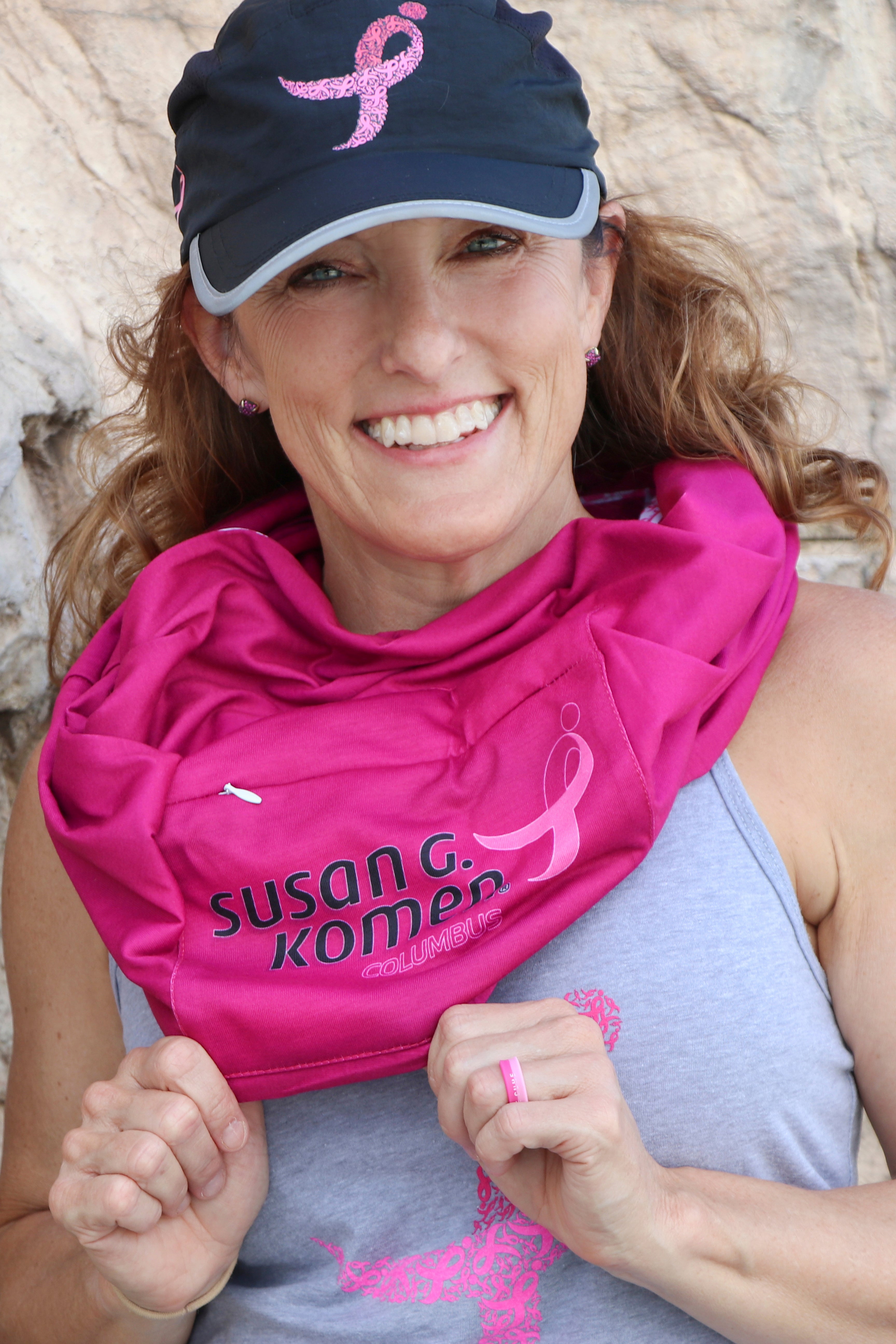 Komen Columbus Pink Ribbon Pocket Infinity Scarf/Pink