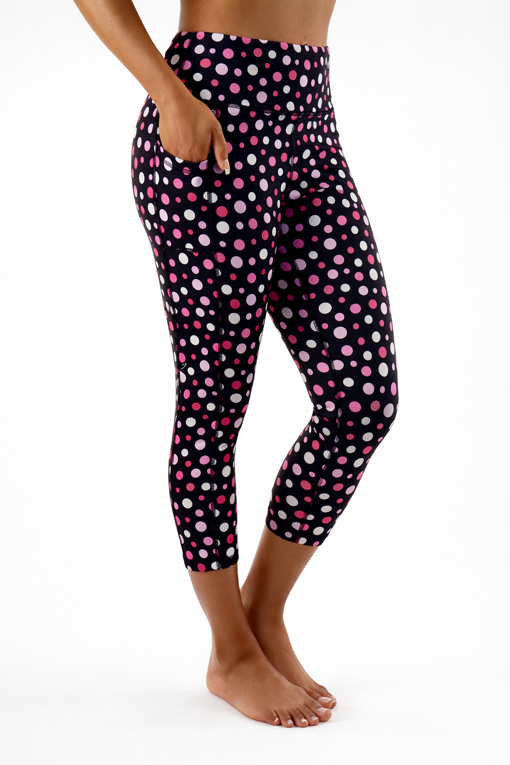5301B- The "Dotty Chic" Perfect Pocket Capri - Pink Polka Dot - FINAL SALE