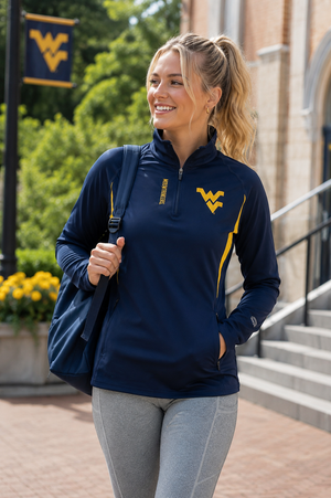 924 - West Virginia University Mountaineers 1/4 Zip Pullover/Navy