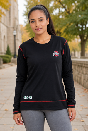 2004 - Ohio State Long Sleeve Contrast Stitch - Black