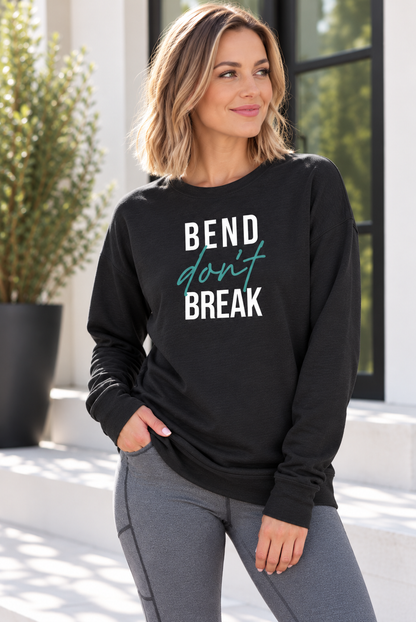 4206 - “Bend Don't Break" Fleece Unisex Crew Neck/Heather Black
