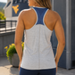 921 - West Virginia University Meshback Racer Tank Grey / Navy Back