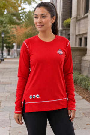 2005 - Ohio State Long Sleeve Contrast Stitch - Red