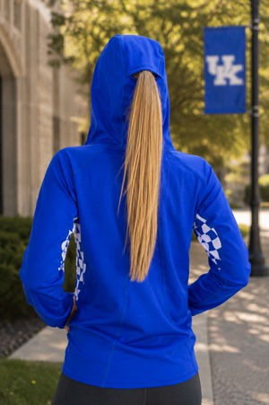 900- University of Kentucky Pony Tail Performance Hoodie/Blue