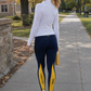 915 -West Virginia University 'Let's Go' Cell Phone Pocket Legging/Navy