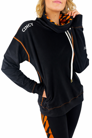 3402 - The "Cincy Love" Mock Neck Pullover/Black