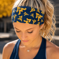 913 - West Virginia University Reversible Headband Gold w/Navy