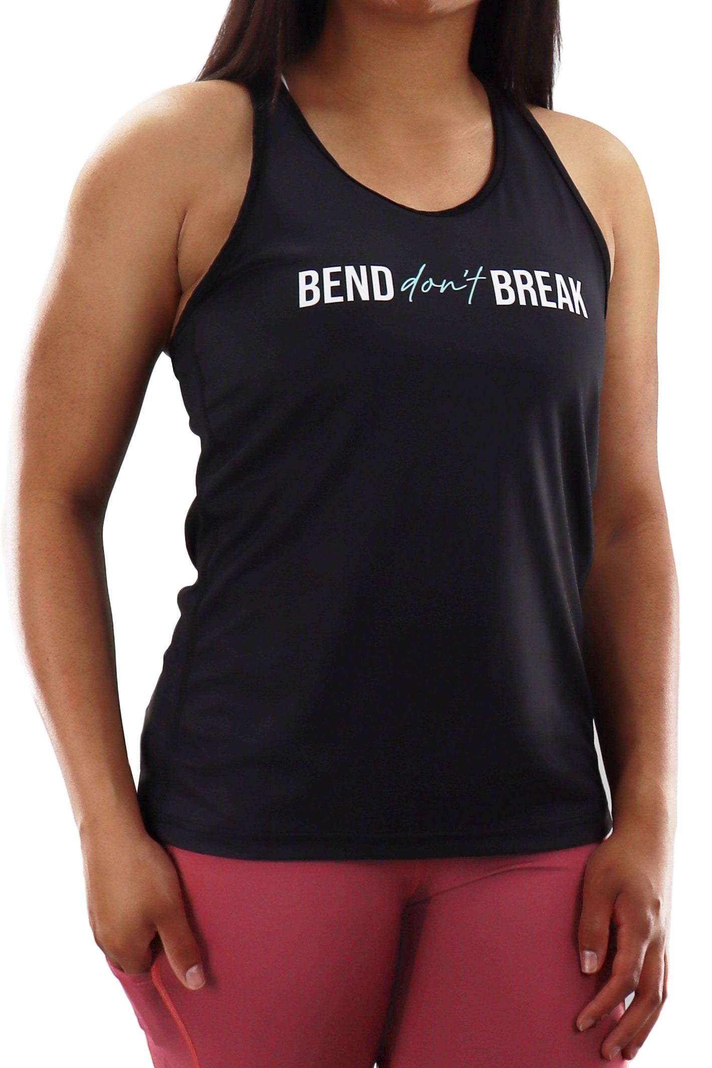 5014 - Bend Don't Break Meshback Racer Tank/ Black