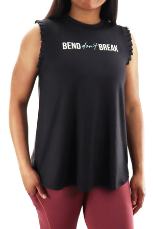 5016 - Bend Don't Break Ruffle Tank/ Black