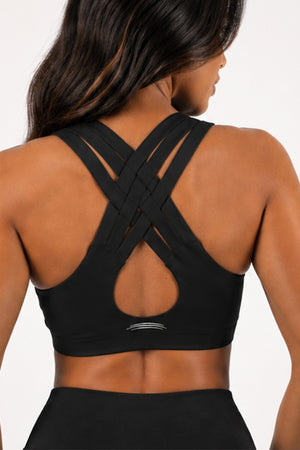 4004 - Bend Women's Criss Cross Back Bra - Black