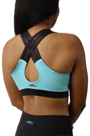 5007 - Bend Inspired Women's Criss Cross Back Bra/ Teal