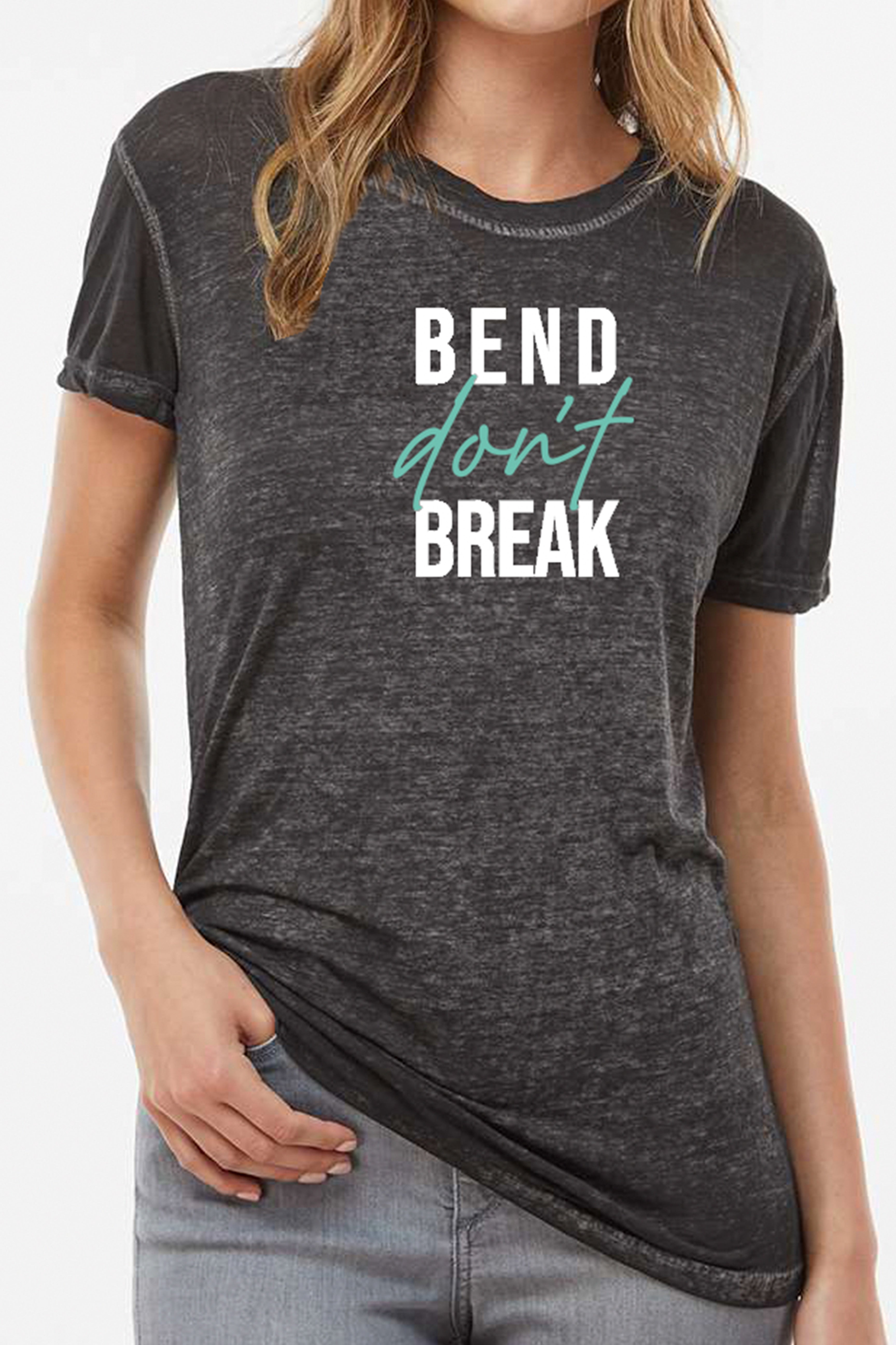 5012 - Bend Don't Break Womens Burnout Tee / Black