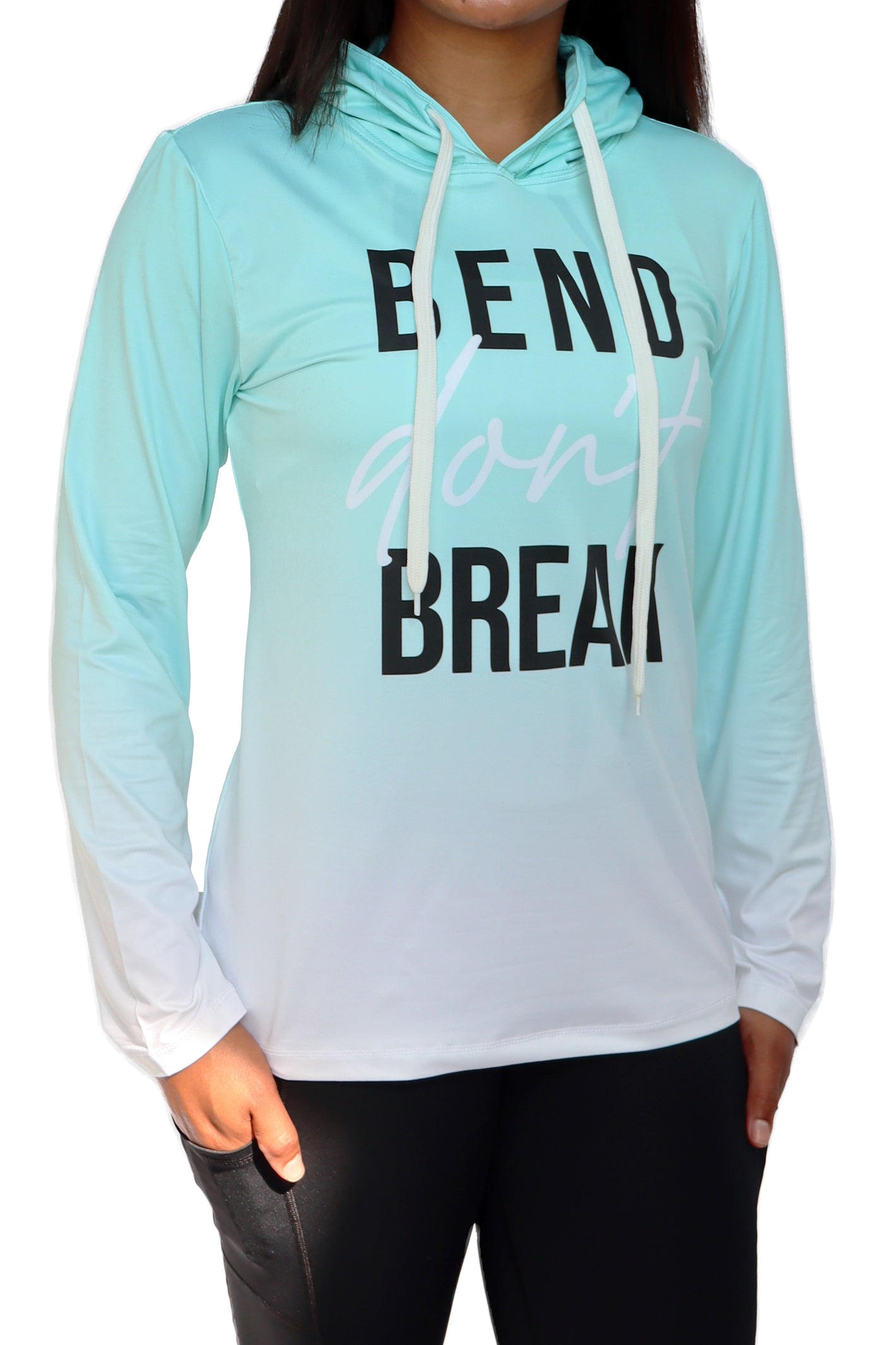 5010 - Bend Dont Break Ombre Lightweight Hoodie / Teal