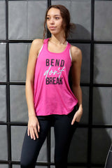 4107 - The Bend Bliss “Bend, Don’t Break” Gathered Back Tank - Pink