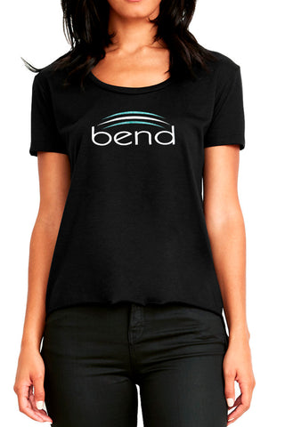 4201 - Bend Sparkle Logo Hi Low Fit Short Sleeve Tee/ Black